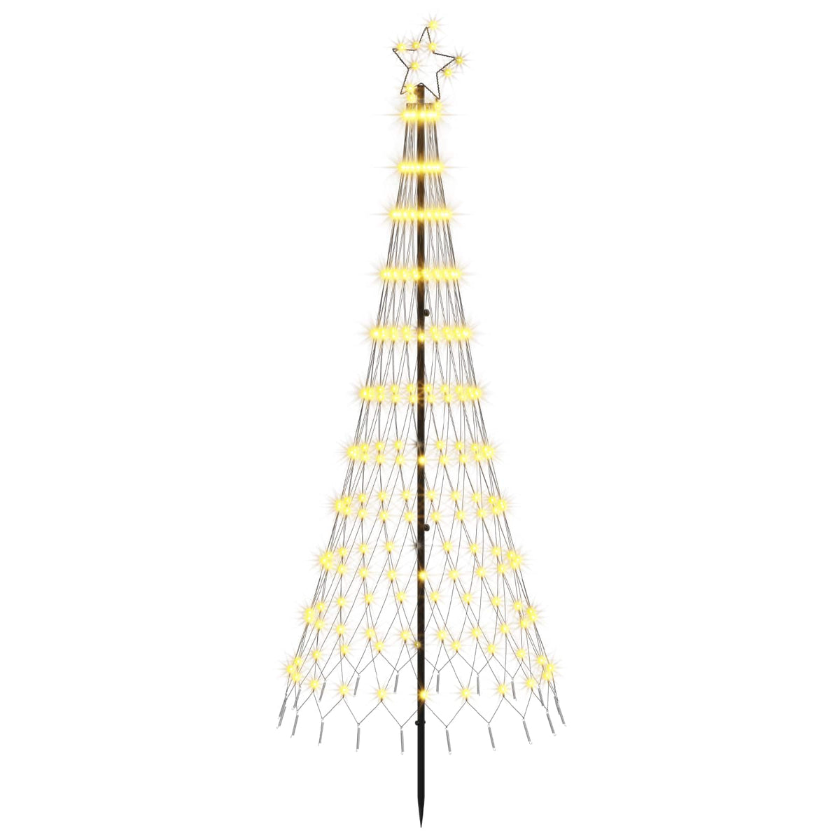 LED Kalėdų medis 180 cm 230 LED Šilta balta Geležis Juoda