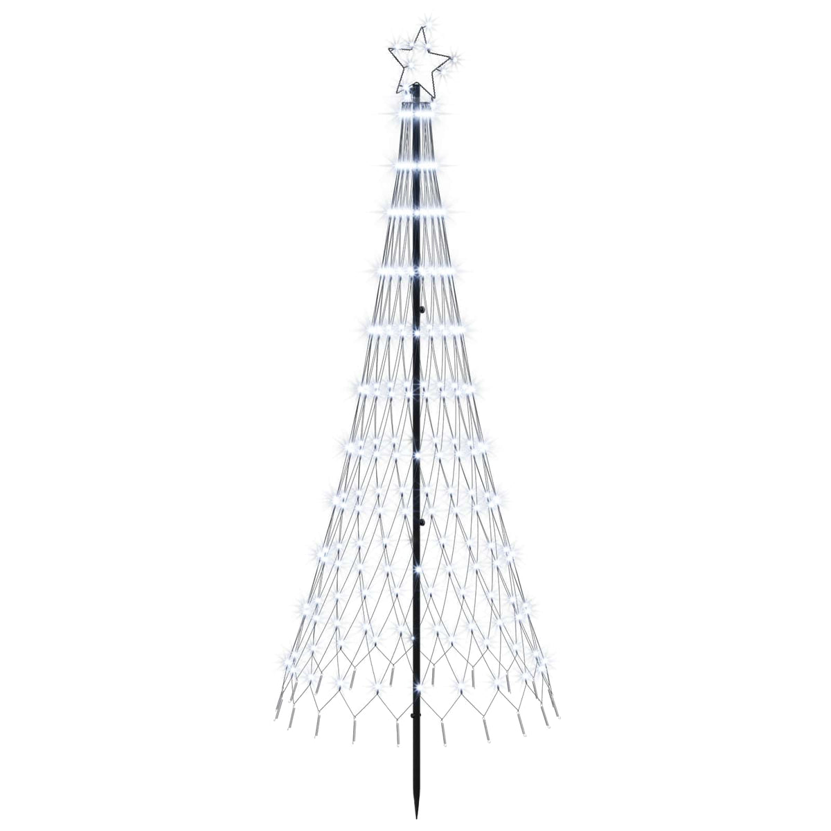 LED Kalėdų medis 180 cm 230 LED Šalta balta Geležis Juoda