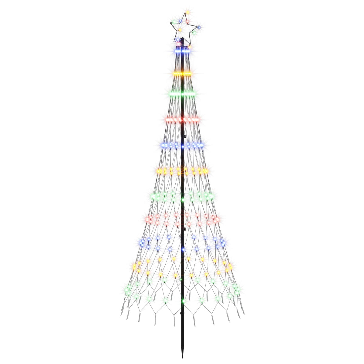 LED Kalėdų medis 180 cm 230 LED Įvairių spalvų Geležis Juoda