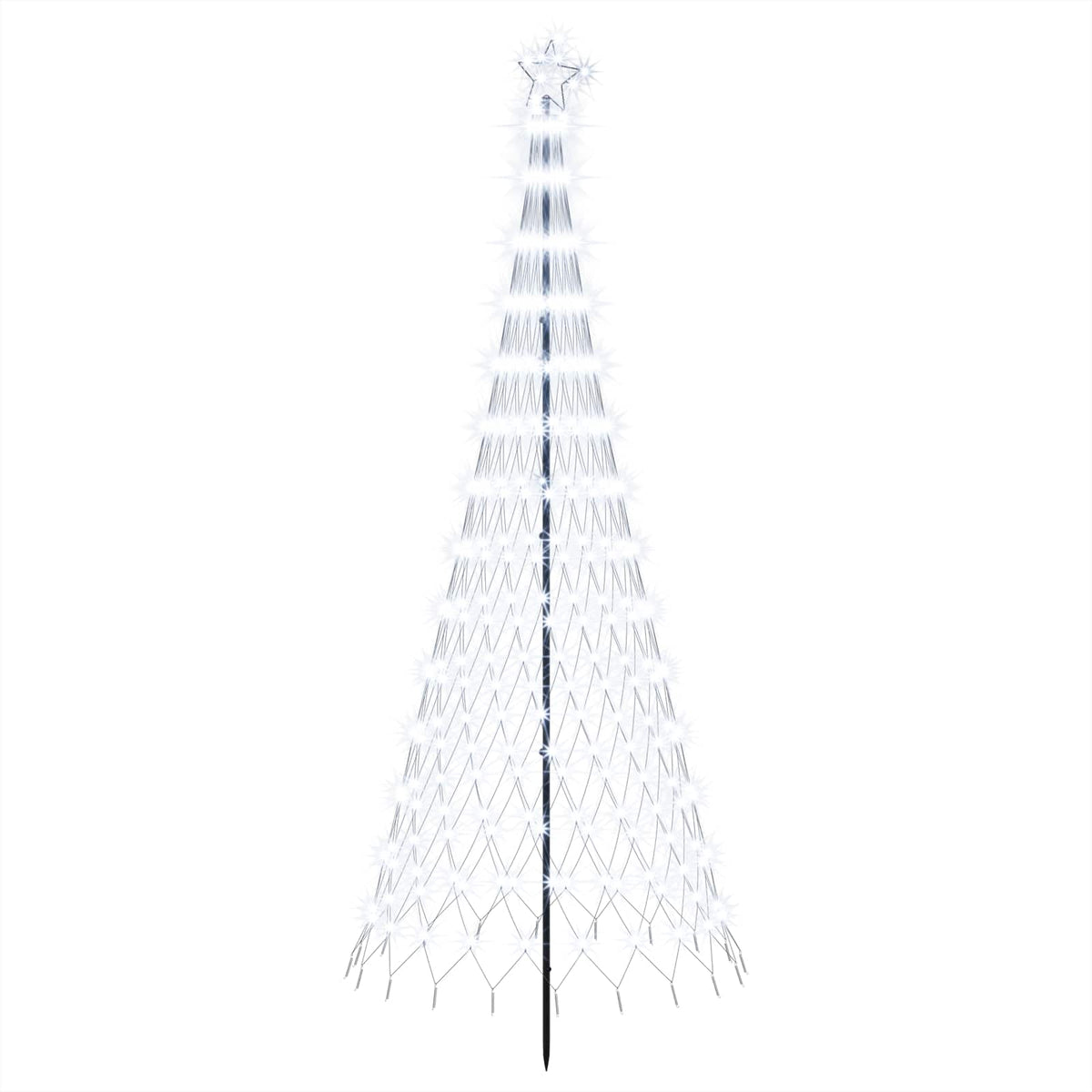 LED Kalėdų medis 250 cm 290 LED Šalta balta Geležis Juoda