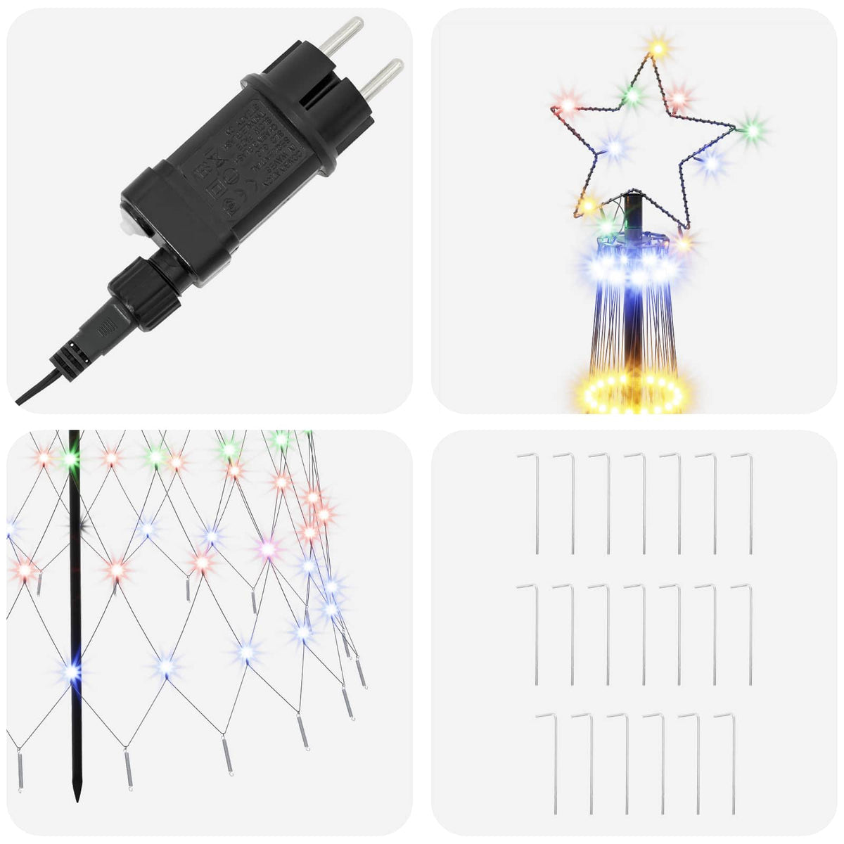 LED Kalėdų medis 250 cm 290 LED Įvairių spalvų Geležis Juoda