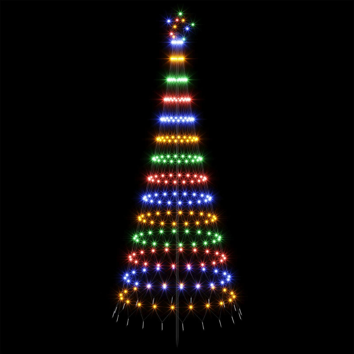 LED Kalėdų medis 250 cm 290 LED Įvairių spalvų Geležis Juoda