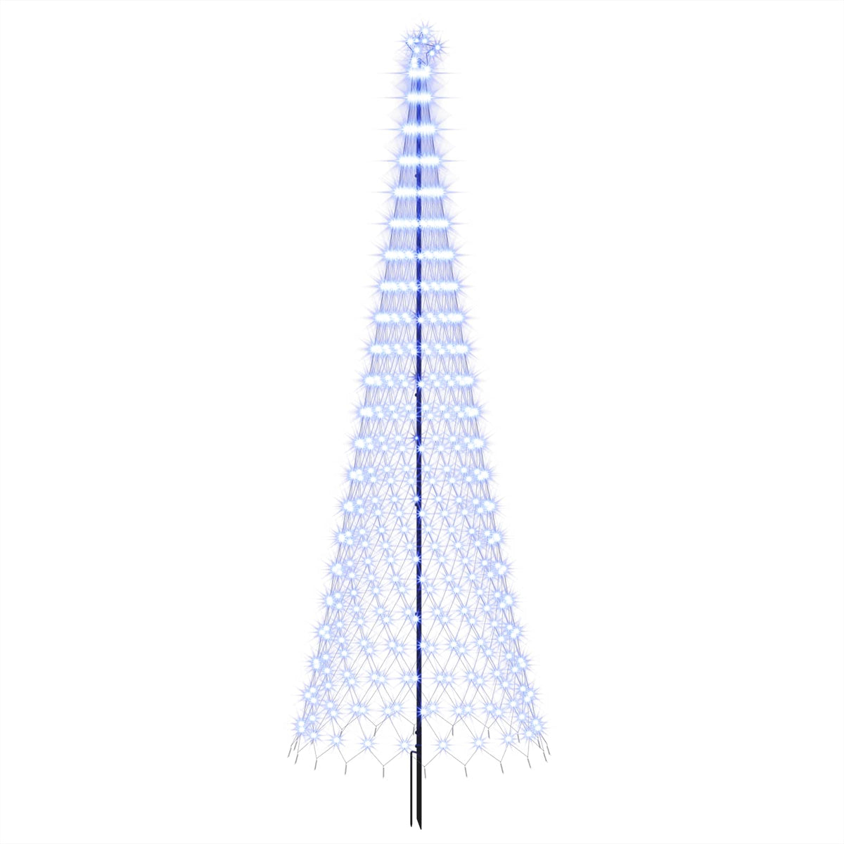 LED Kalėdų medis 400 cm 450 LED Mėlyna Geležis Juoda