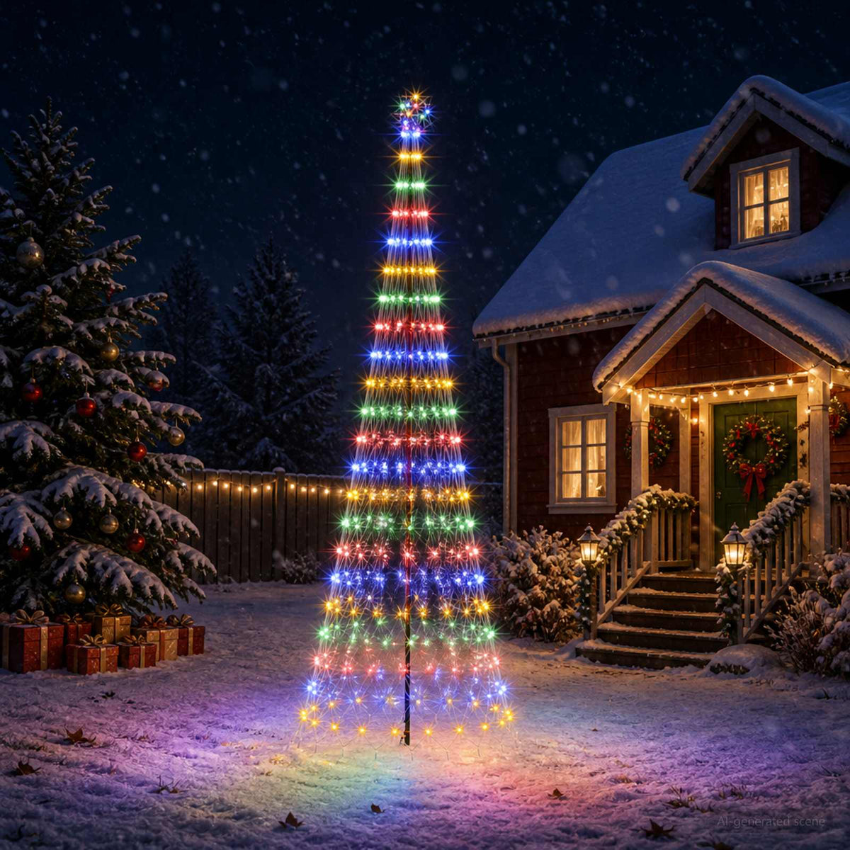 LED Kalėdų medis 400 cm 450 LED Įvairių spalvų Geležis Juoda