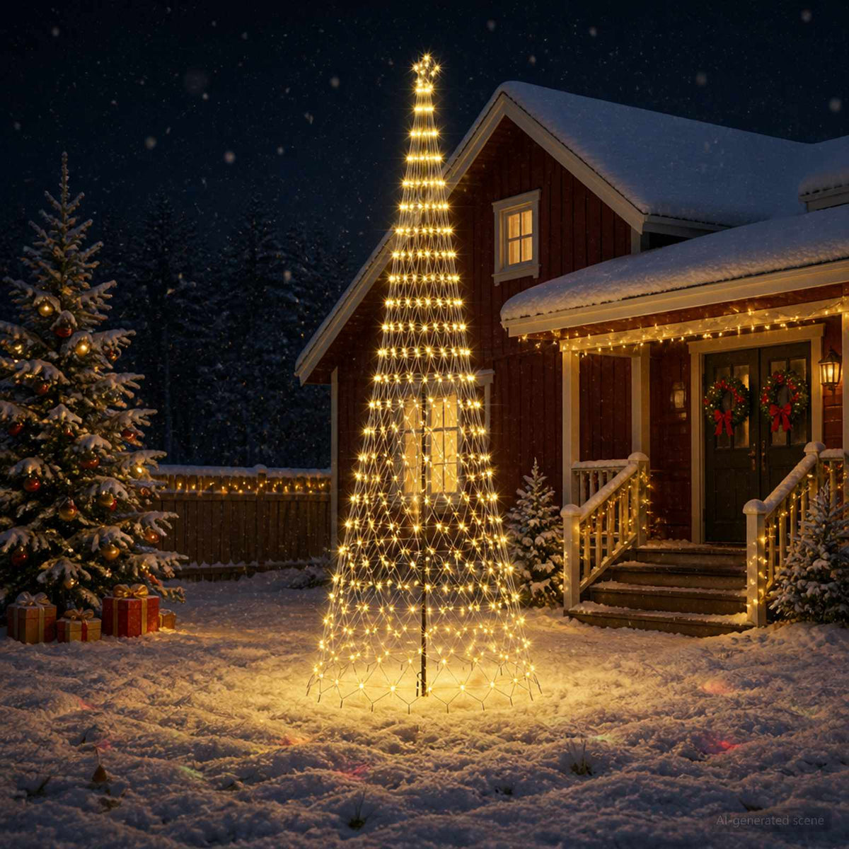 LED Kalėdų medis 500 cm 550 LED Šilta balta Geležis Juoda