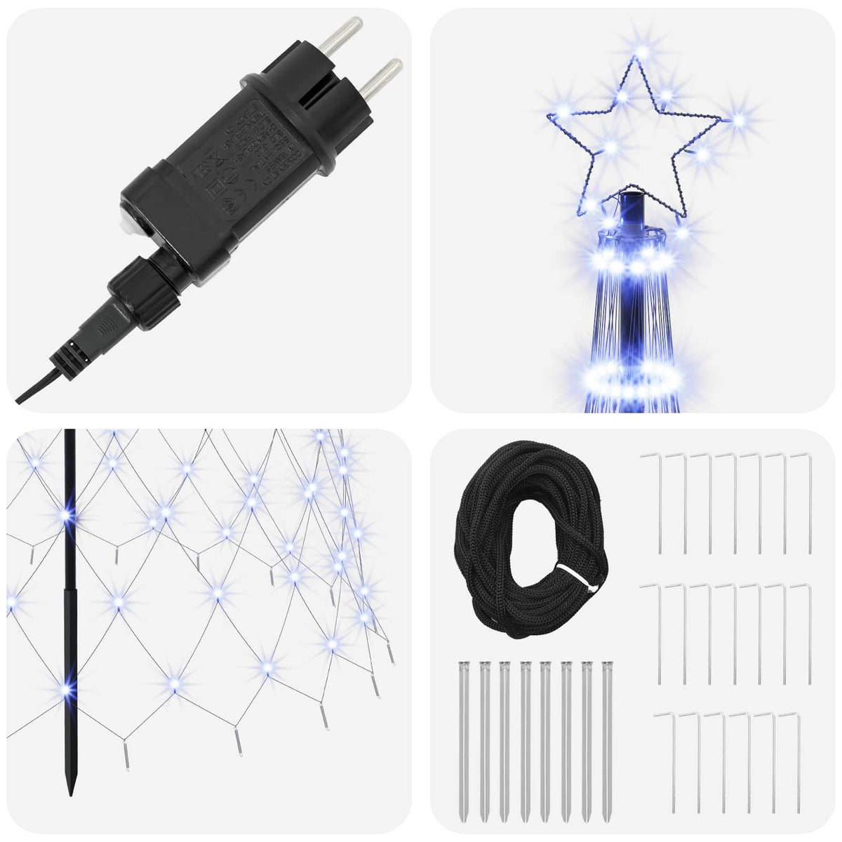 LED Kalėdų medis 500 cm 550 LED Mėlyna Geležis Juoda
