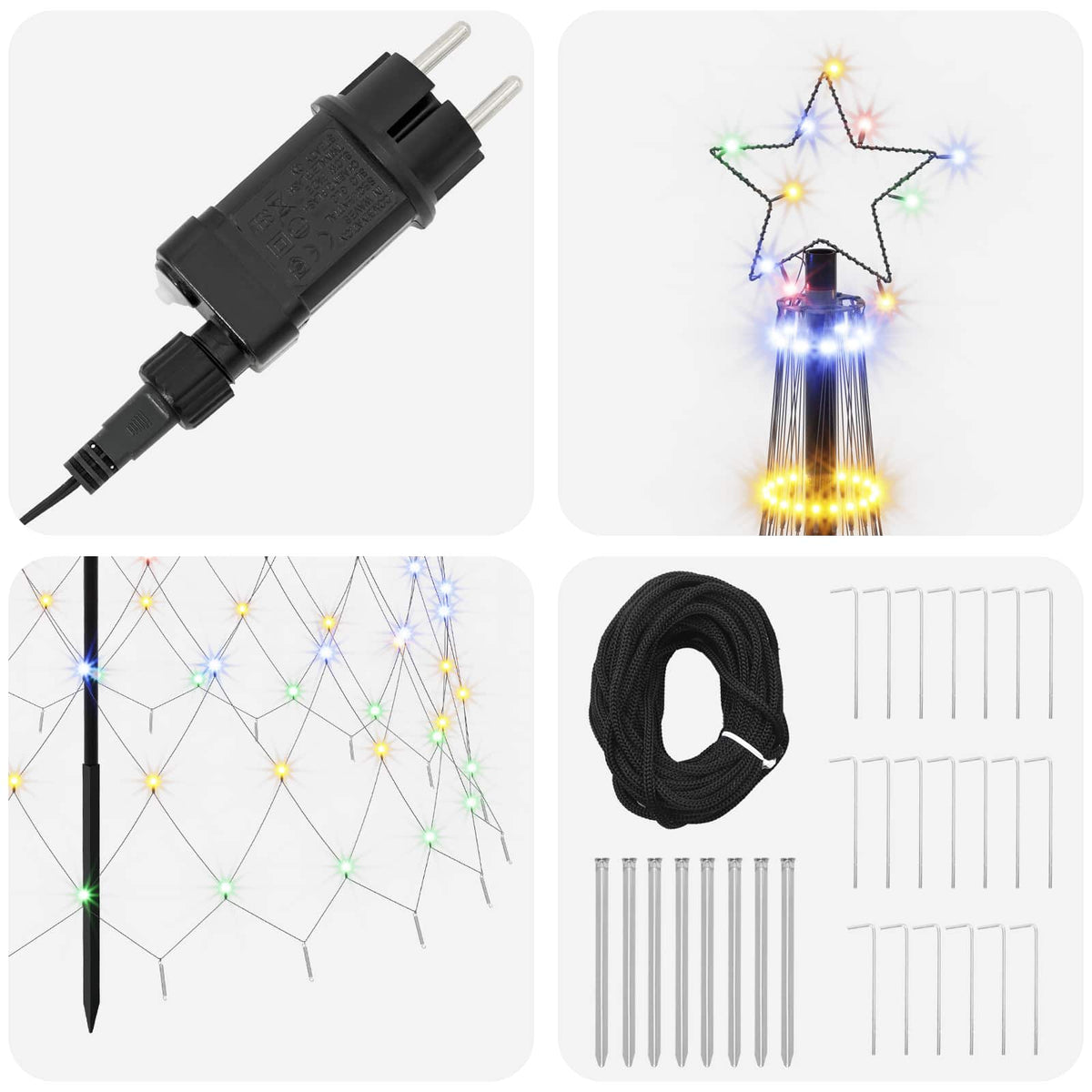 LED Kalėdų medis 500 cm 550 LED Įvairių spalvų Geležis Juoda