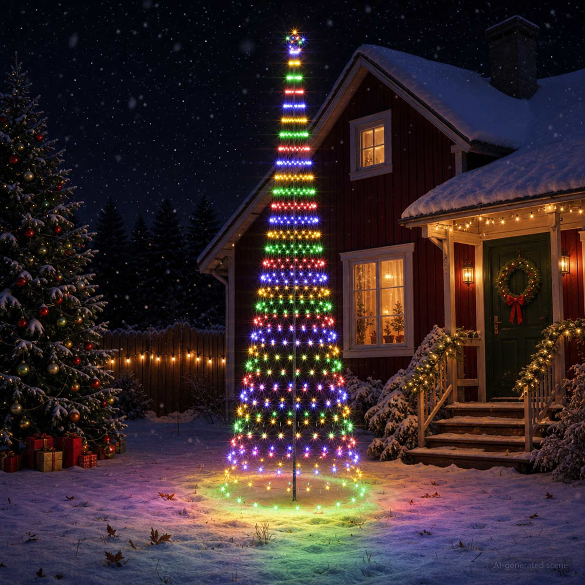 LED Kalėdų medis 500 cm 550 LED Įvairių spalvų Geležis Juoda