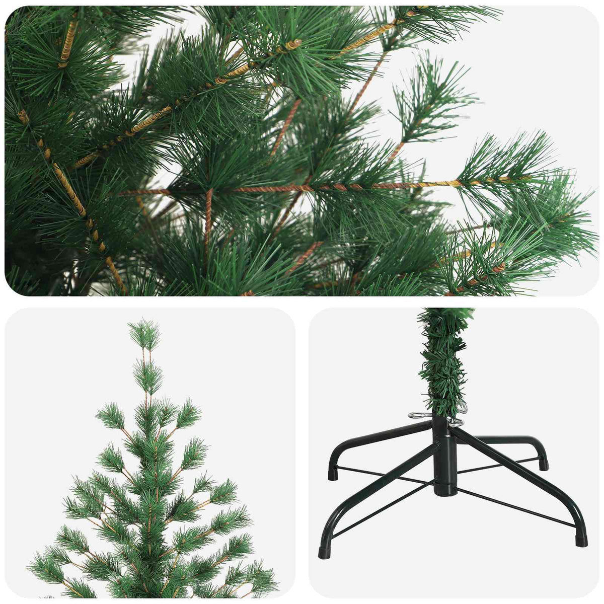 Dirbtinė Sulankstoma Kalėdų Eglutė 180 cm PVC ir metalas Žalia