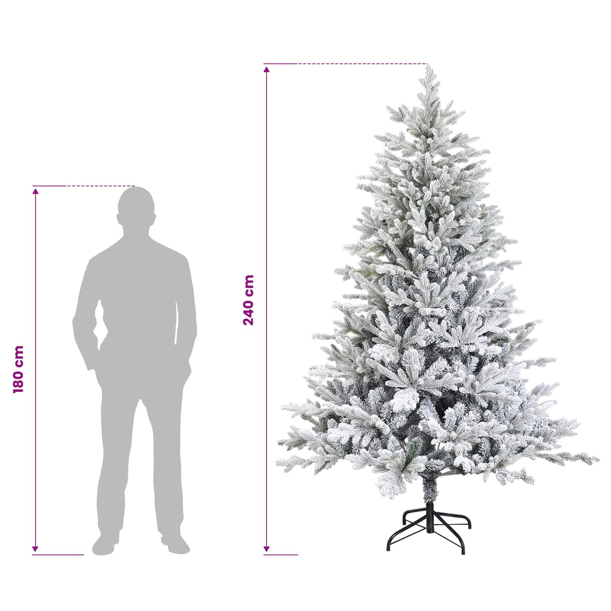 Dirbtinė Sulankstoma Kalėdų Eglutė 240 cm PVC ir metalas