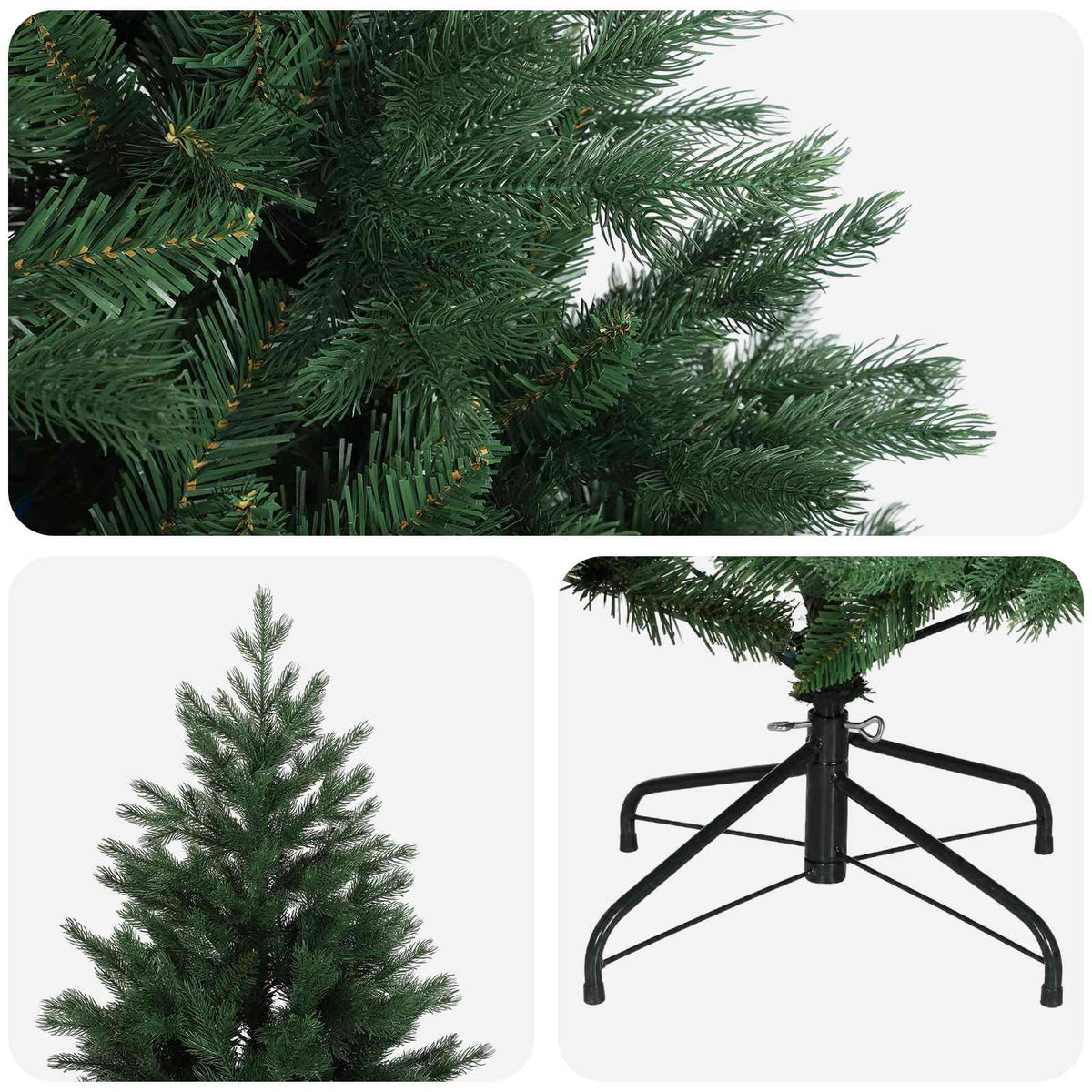 Dirbtinė Sulankstoma Kalėdų Eglutė 120 cm PVC ir metalas Žalia