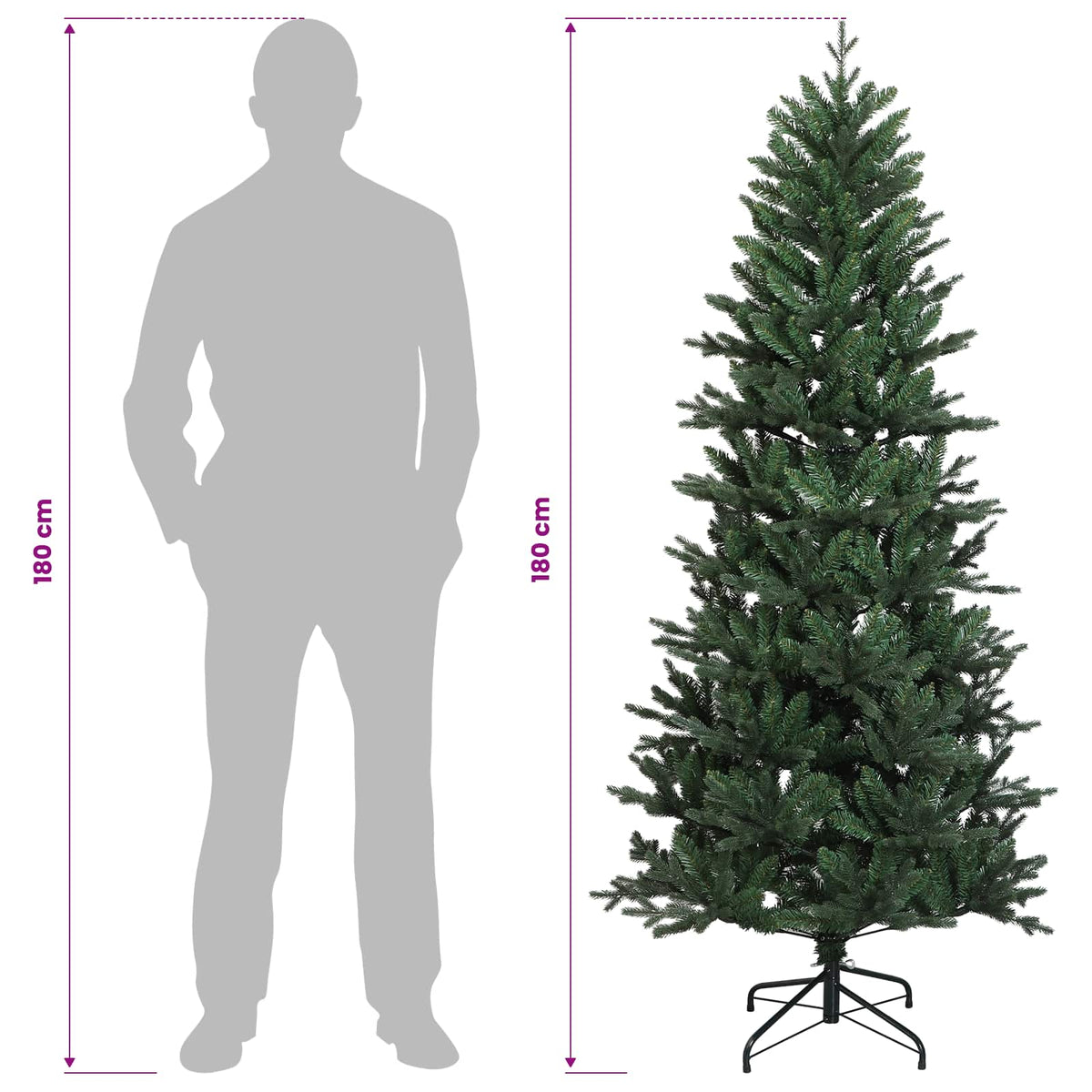 Dirbtinė Sulankstoma Kalėdų Eglutė 180 cm PVC ir PE Žalia