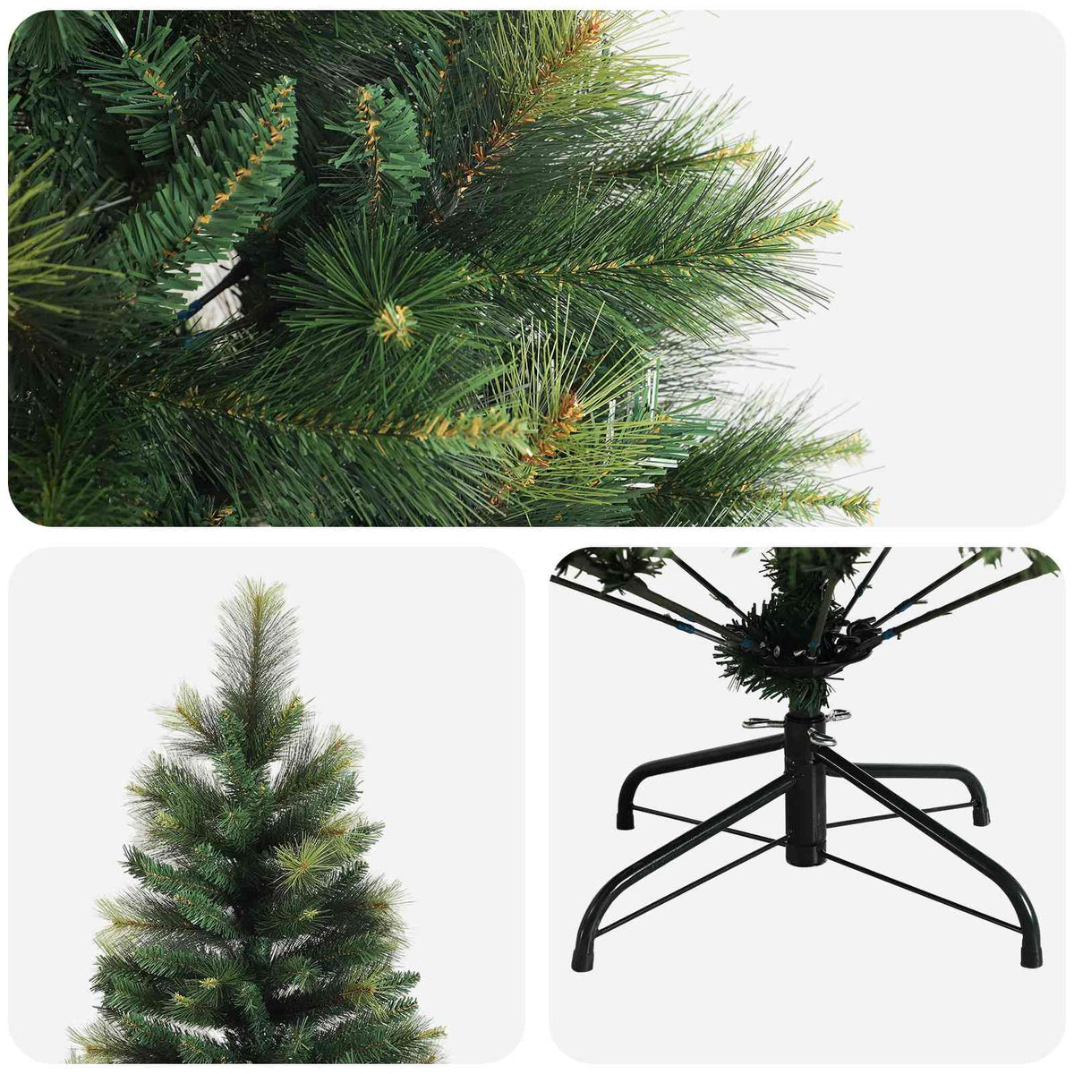 Dirbtinė Sulankstoma Kalėdų Eglutė 150 cm PVC ir metalas Žalia