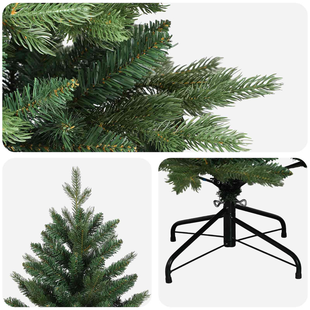 Dirbtinė Sulankstoma Kalėdų Eglutė 150 cm PVC ir metalas Žalia