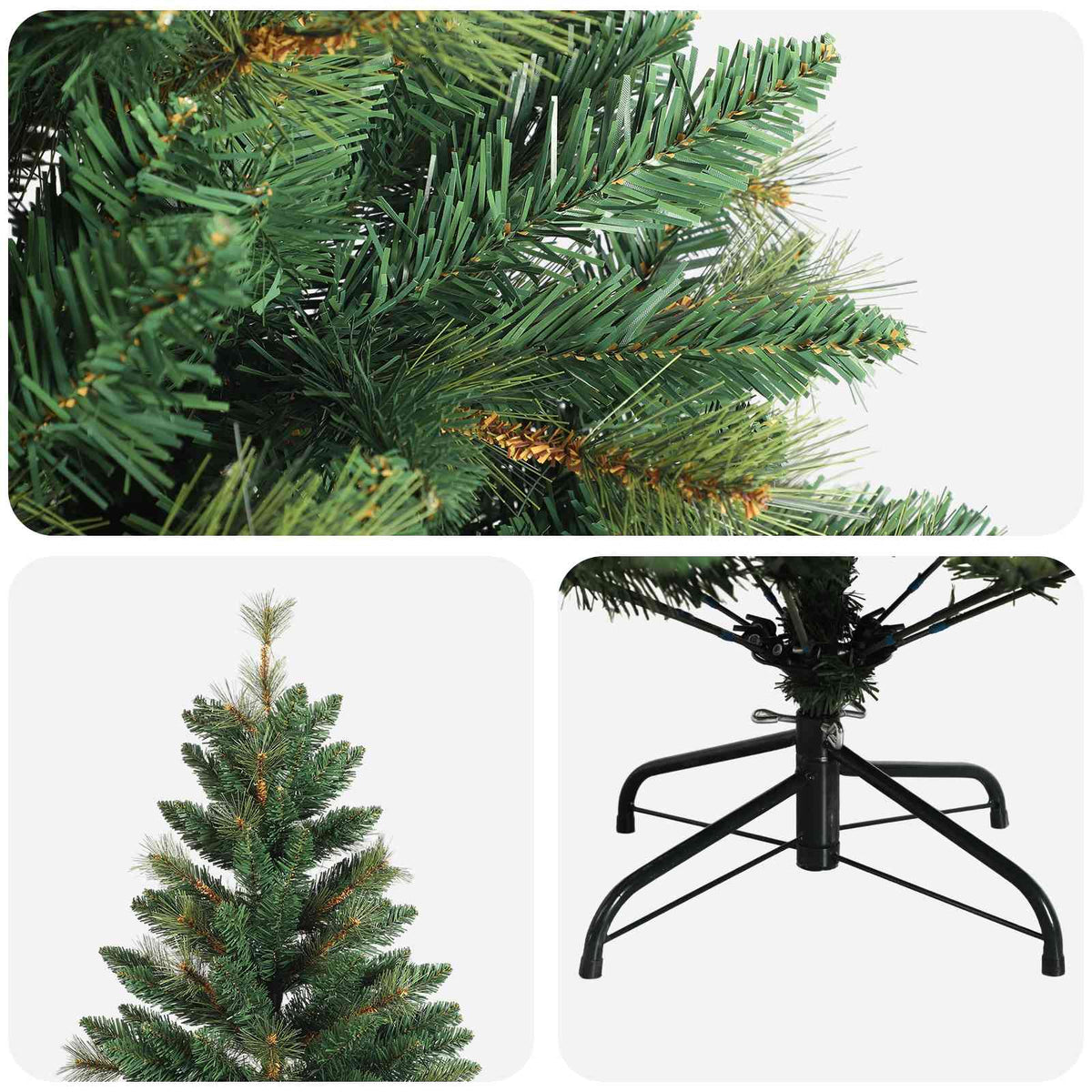 Dirbtinė Sulankstoma Kalėdų Eglutė 210 cm PVC ir metalas Žalia