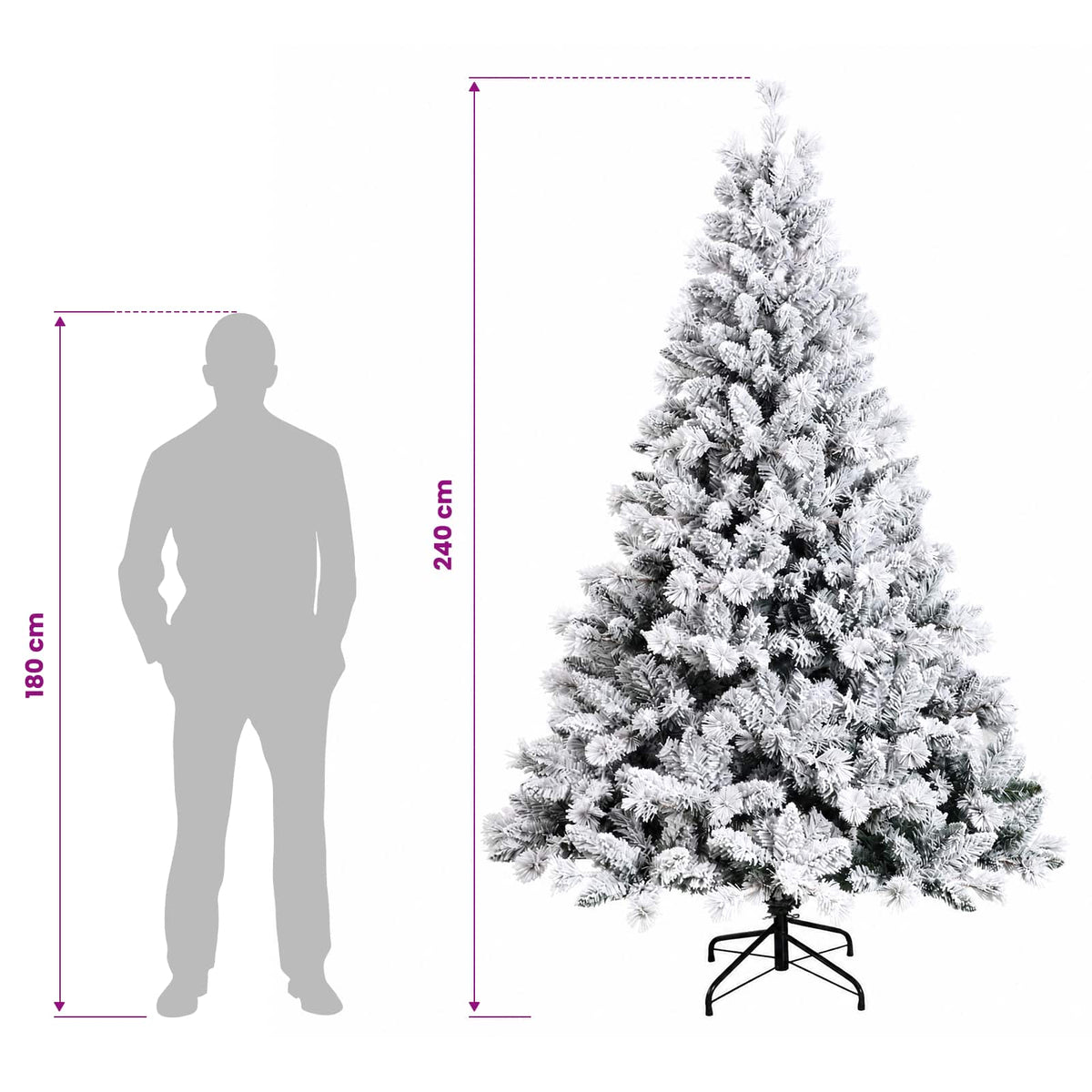 Dirbtinė Sulankstoma Kalėdų Eglutė 240 cm PVC ir metalas