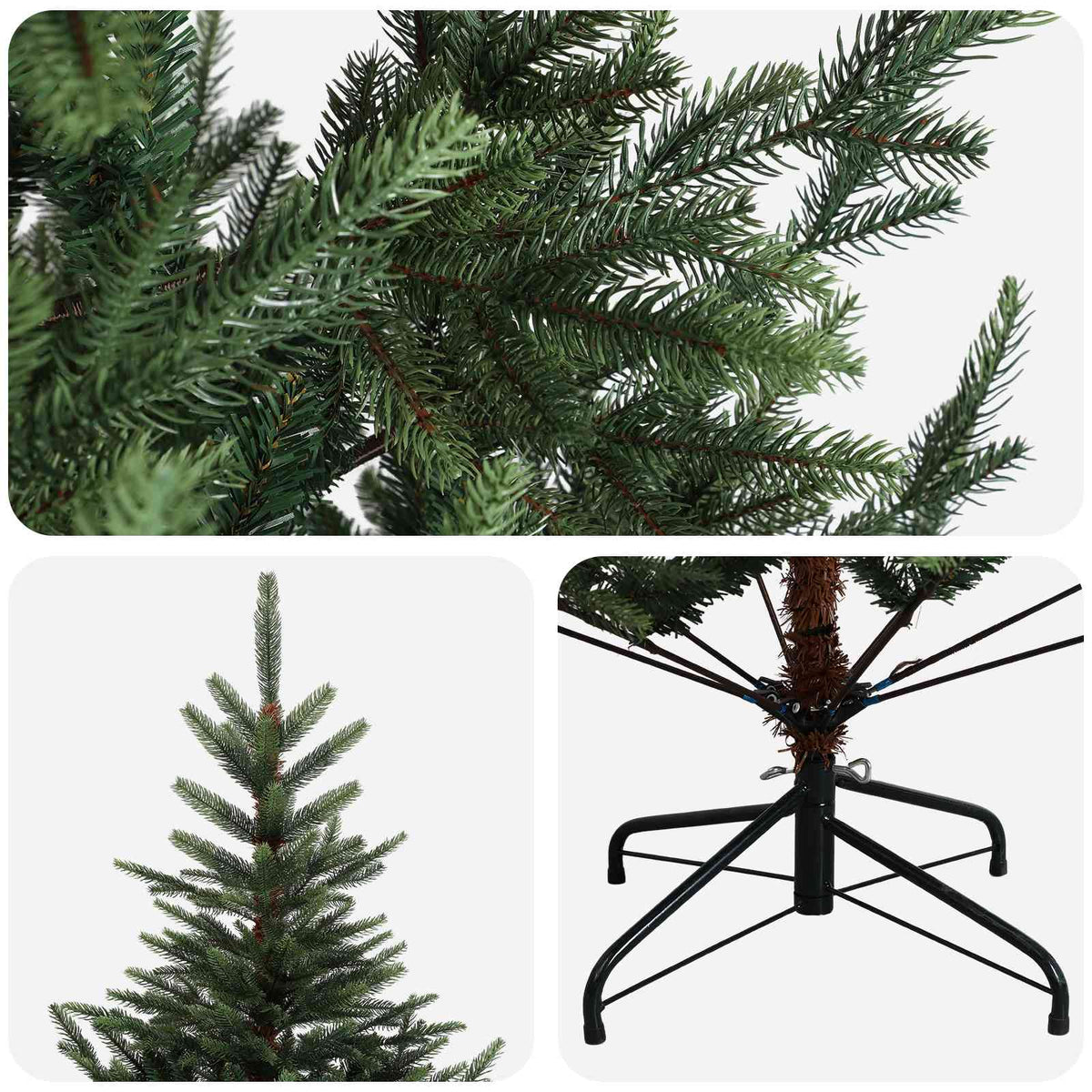 Dirbtinė Sulankstoma Kalėdų Eglutė 180 cm PVC ir metalas Žalia