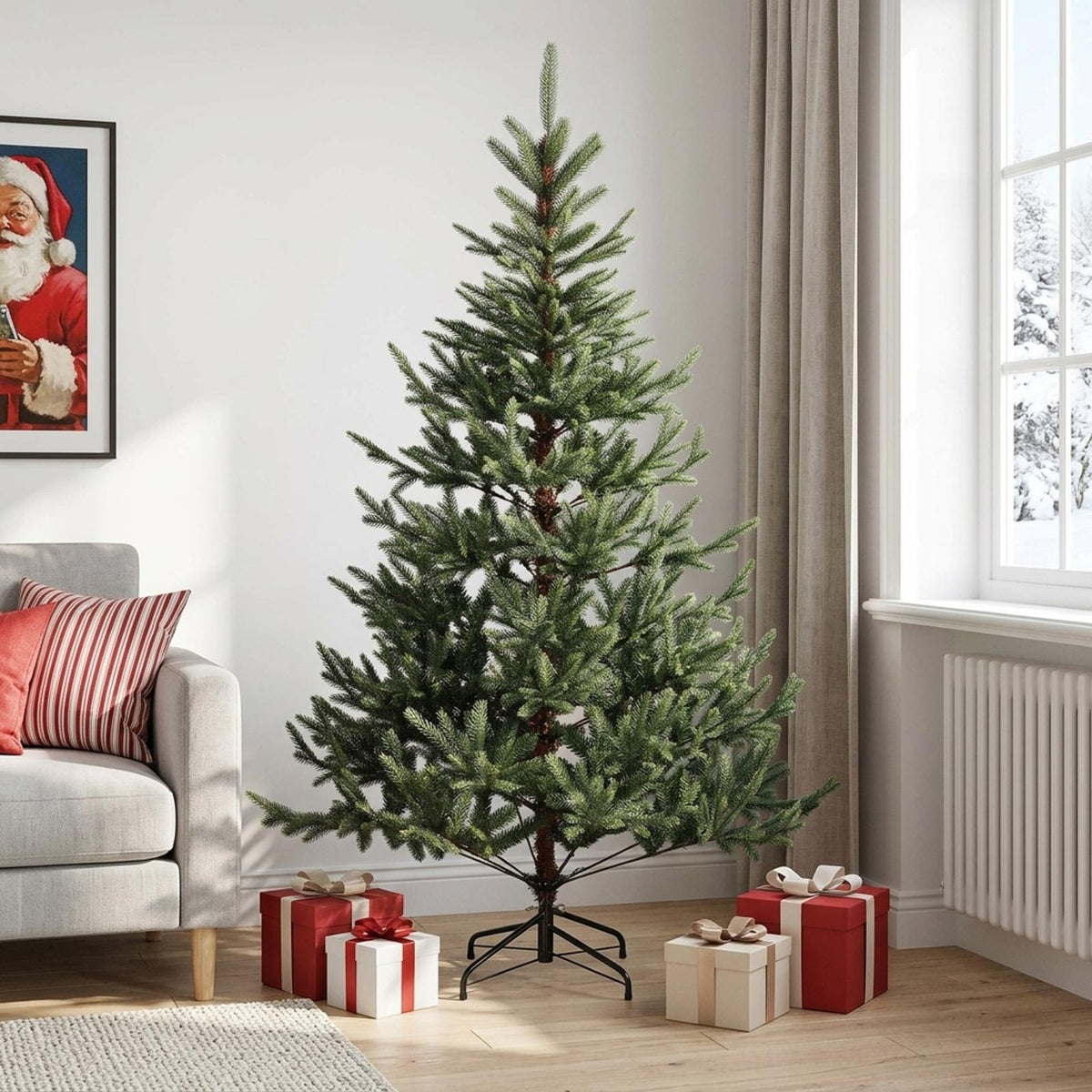 Dirbtinė Sulankstoma Kalėdų Eglutė 210 cm PVC ir metalas Žalia