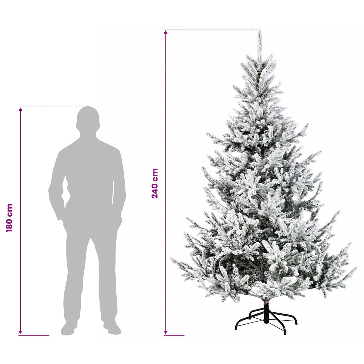 Dirbtinė Sulankstoma Kalėdų Eglutė 240 cm PVC ir metalas