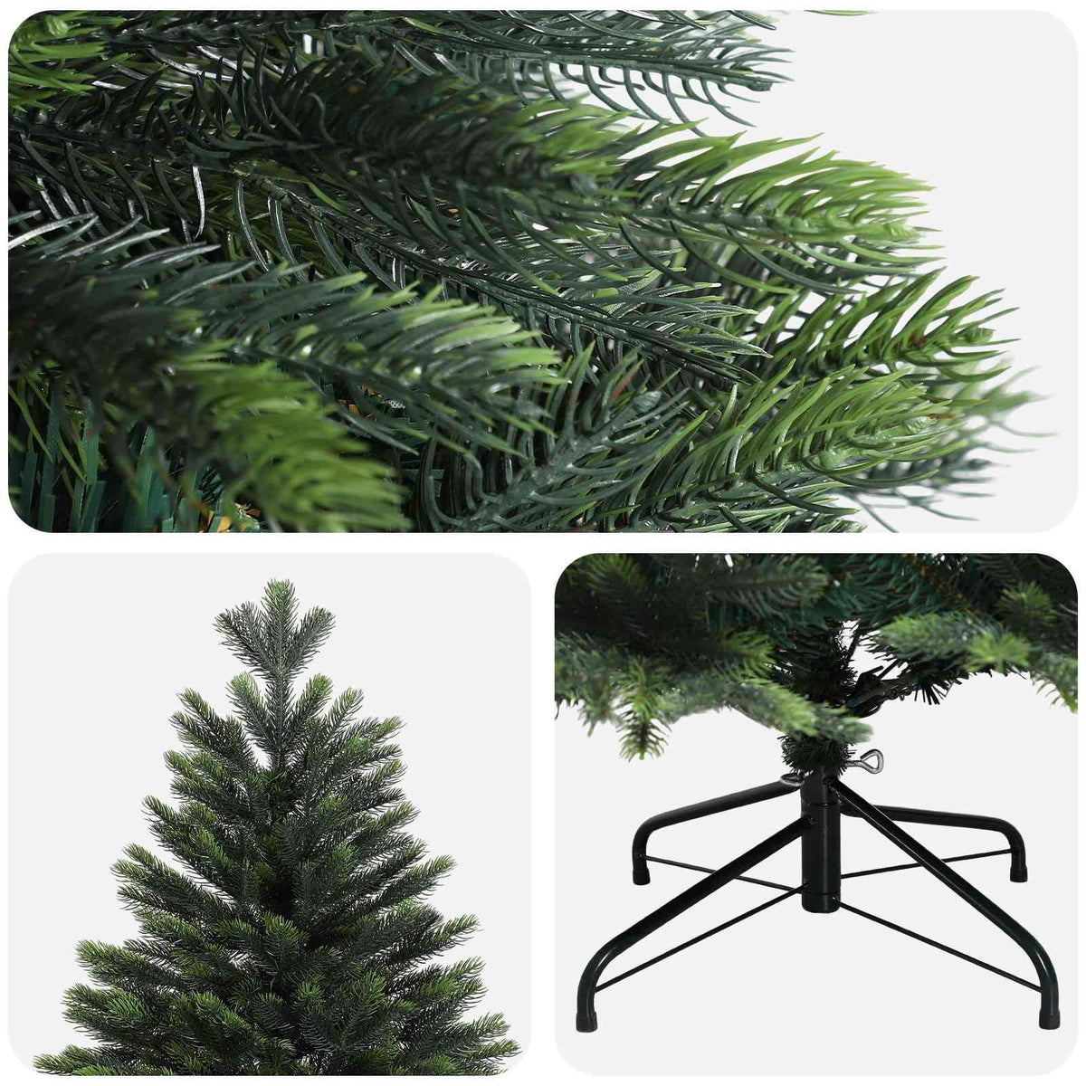 Dirbtinė Sulankstoma Kalėdų Eglutė 210 cm PVC ir metalas Žalia