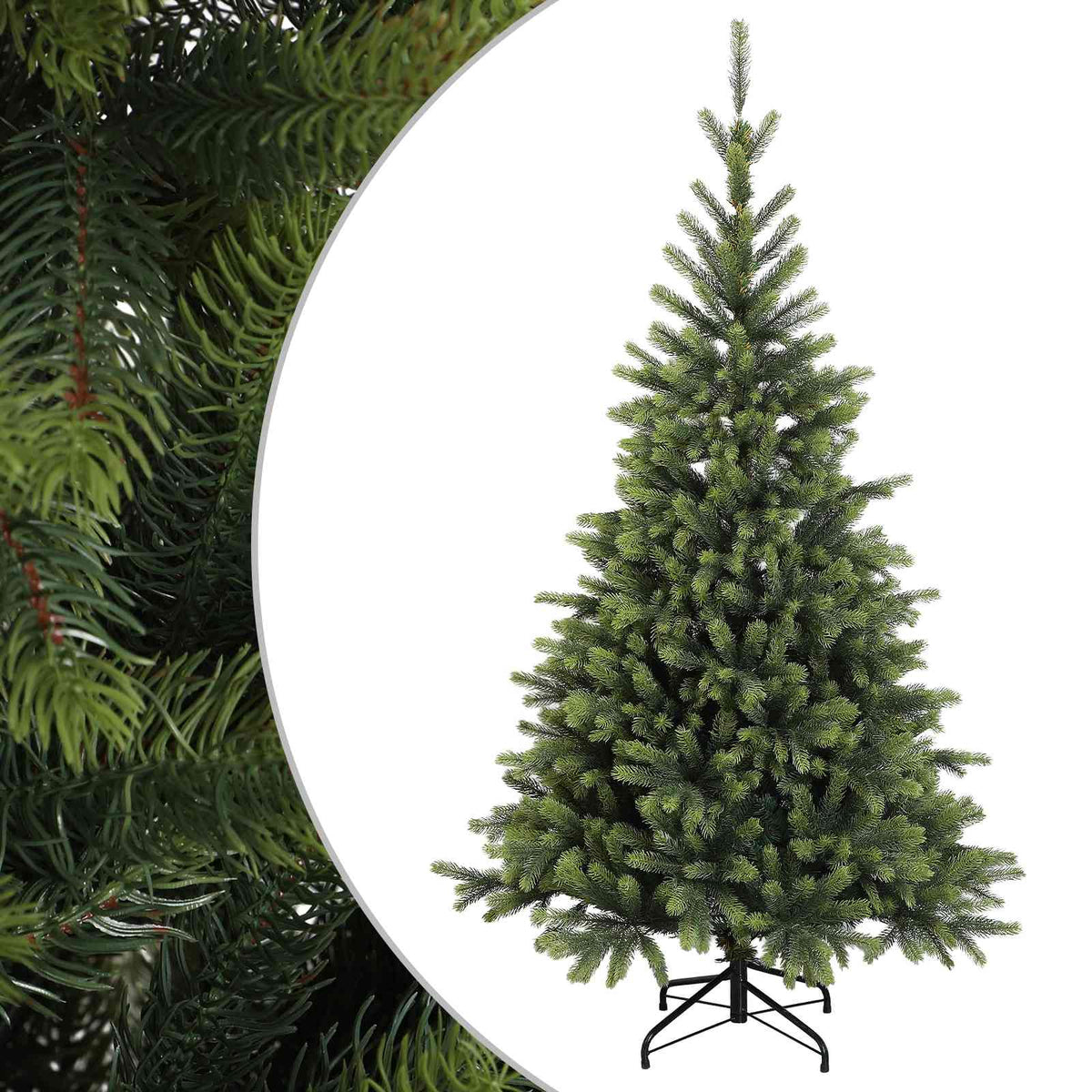 Dirbtinė Sulankstoma Kalėdų Eglutė 210 cm PVC ir metalas Žalia
