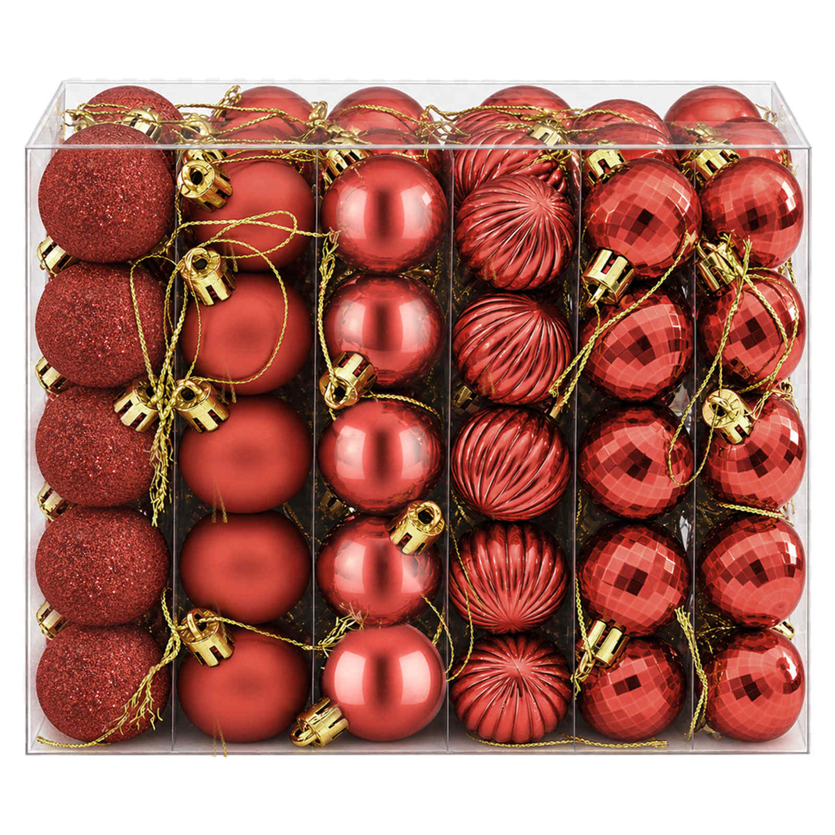Kalėdų kamuoliukų rinkinys 150 vnt. Raudona 3 cm Polystirenas