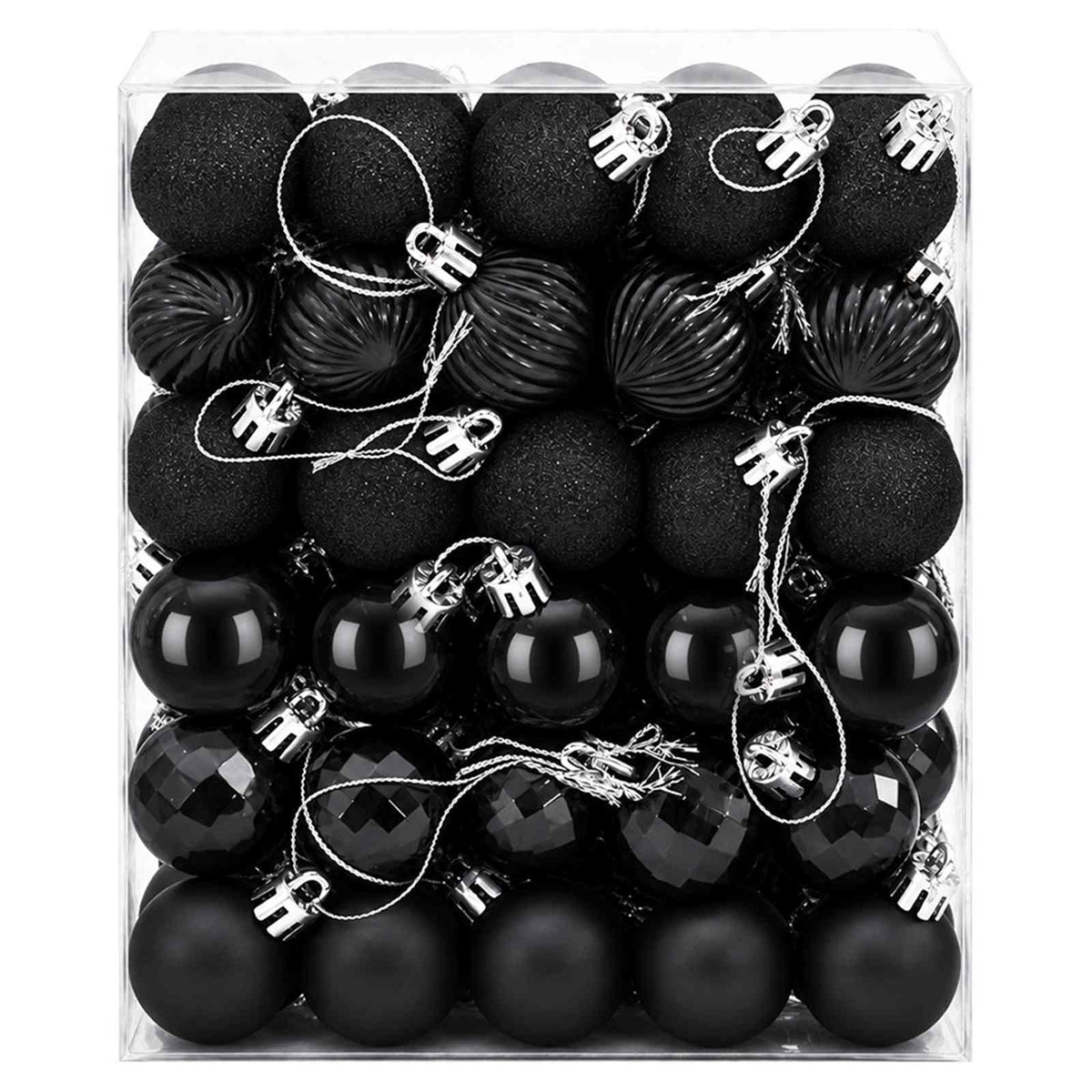 Kalėdų kamuoliukų rinkinys 150 vnt. Juoda 3 cm Polystirenas