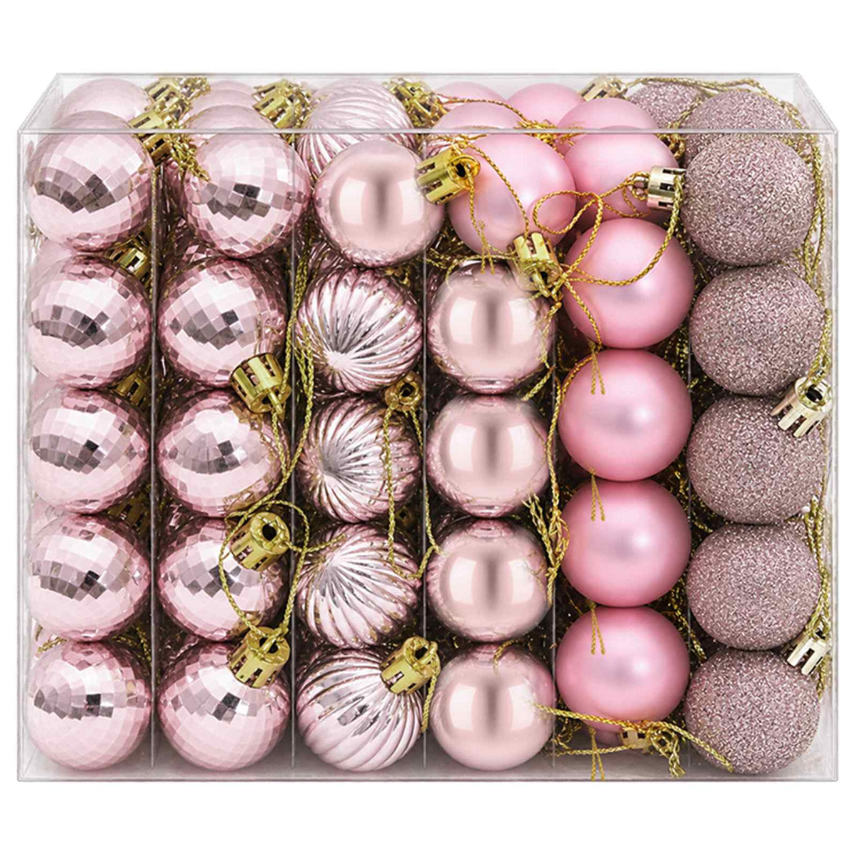 Kalėdų kamuoliukų rinkinys 150 vnt. Rožinė 3 cm Polystirenas