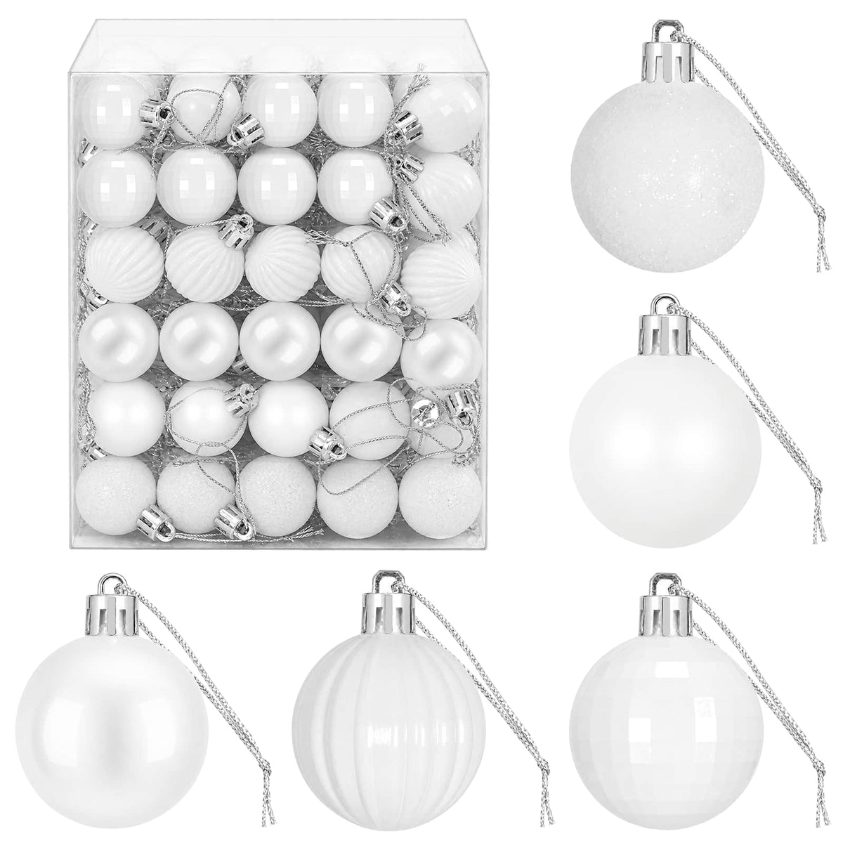 Kalėdų kamuoliukų rinkinys 150 vnt. Balta 3 cm Polystirenas