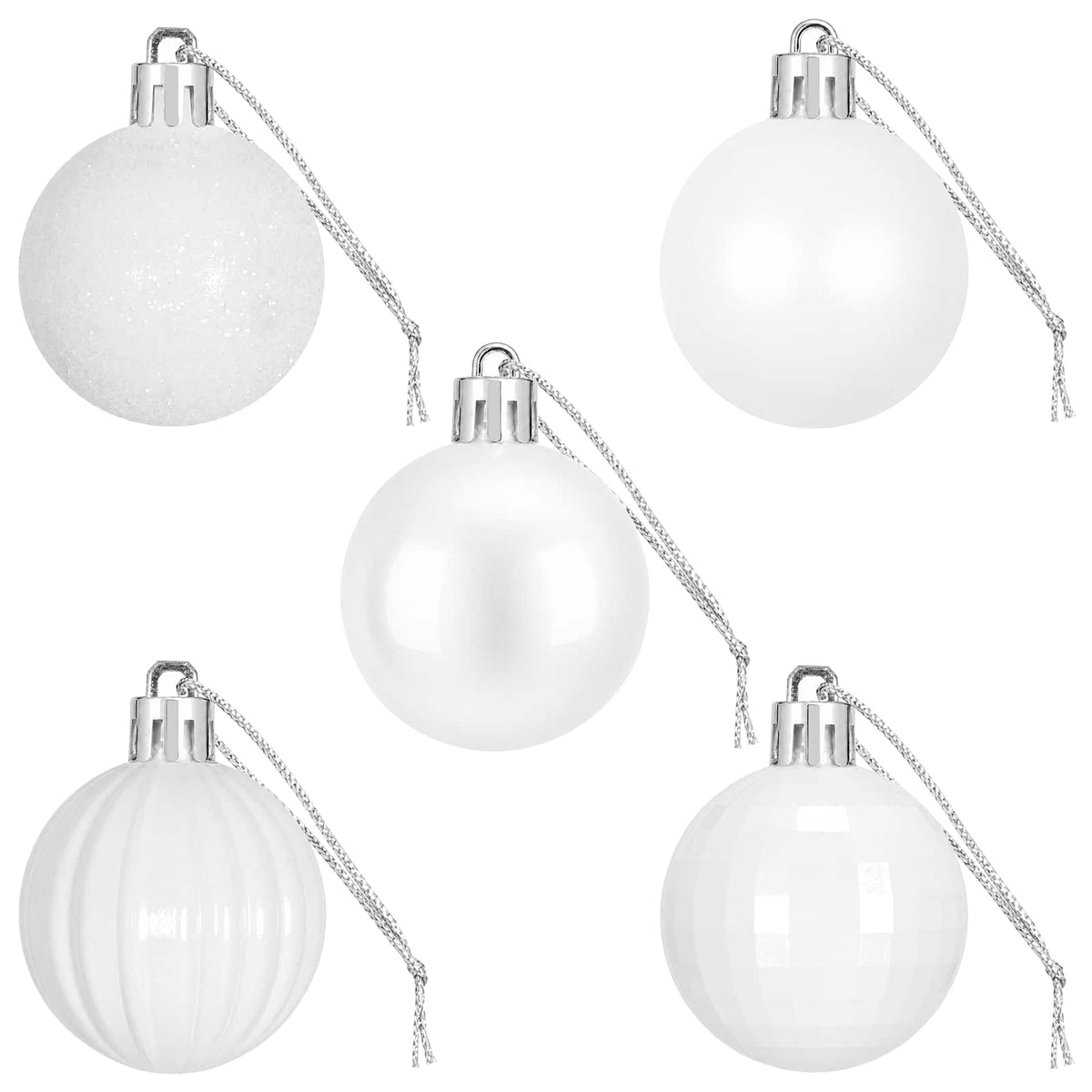 Kalėdų kamuoliukų rinkinys 150 vnt. Balta 3 cm Polystirenas