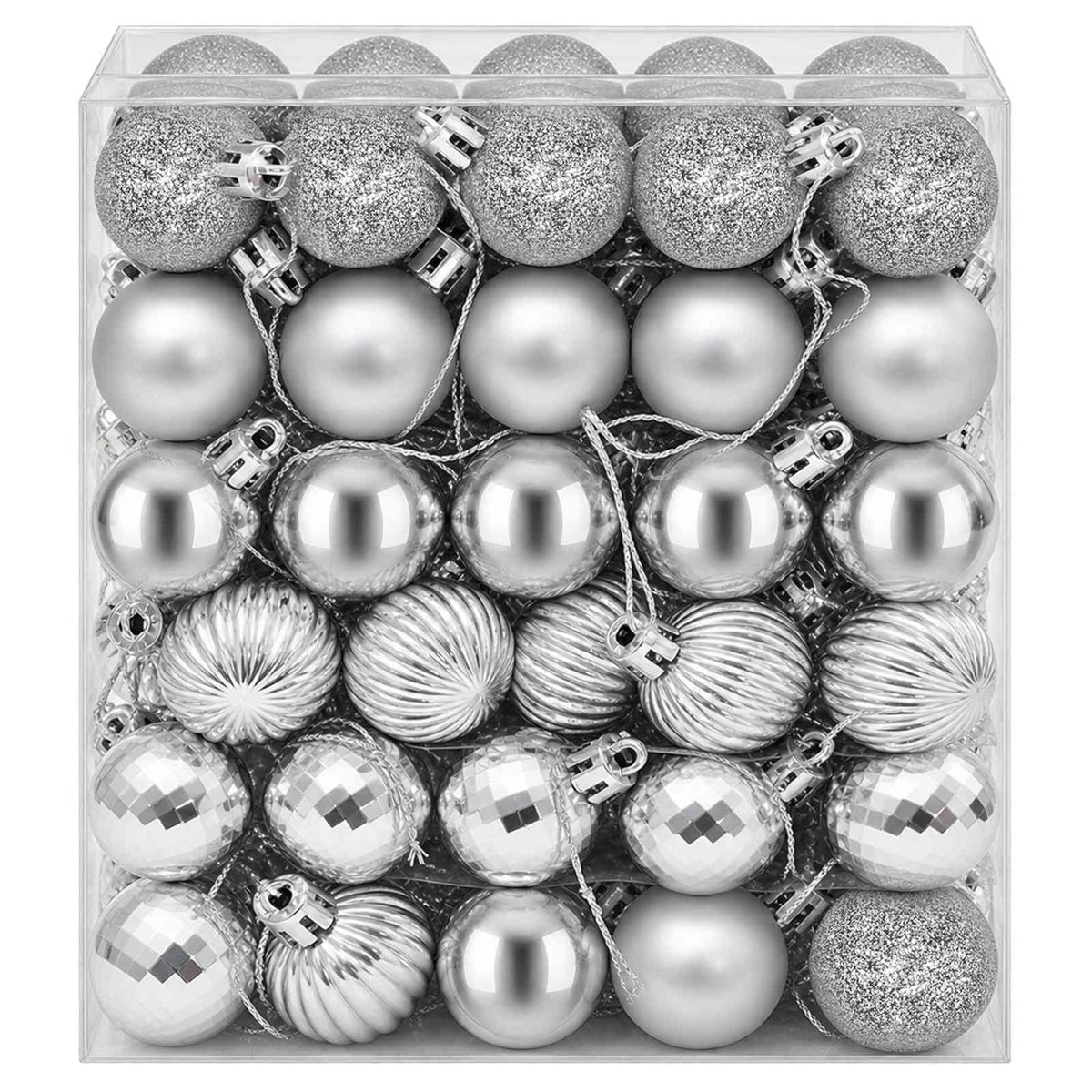 Kalėdų kamuoliukų rinkinys 150 vnt. Sidabrinė 3 cm Polystirenas