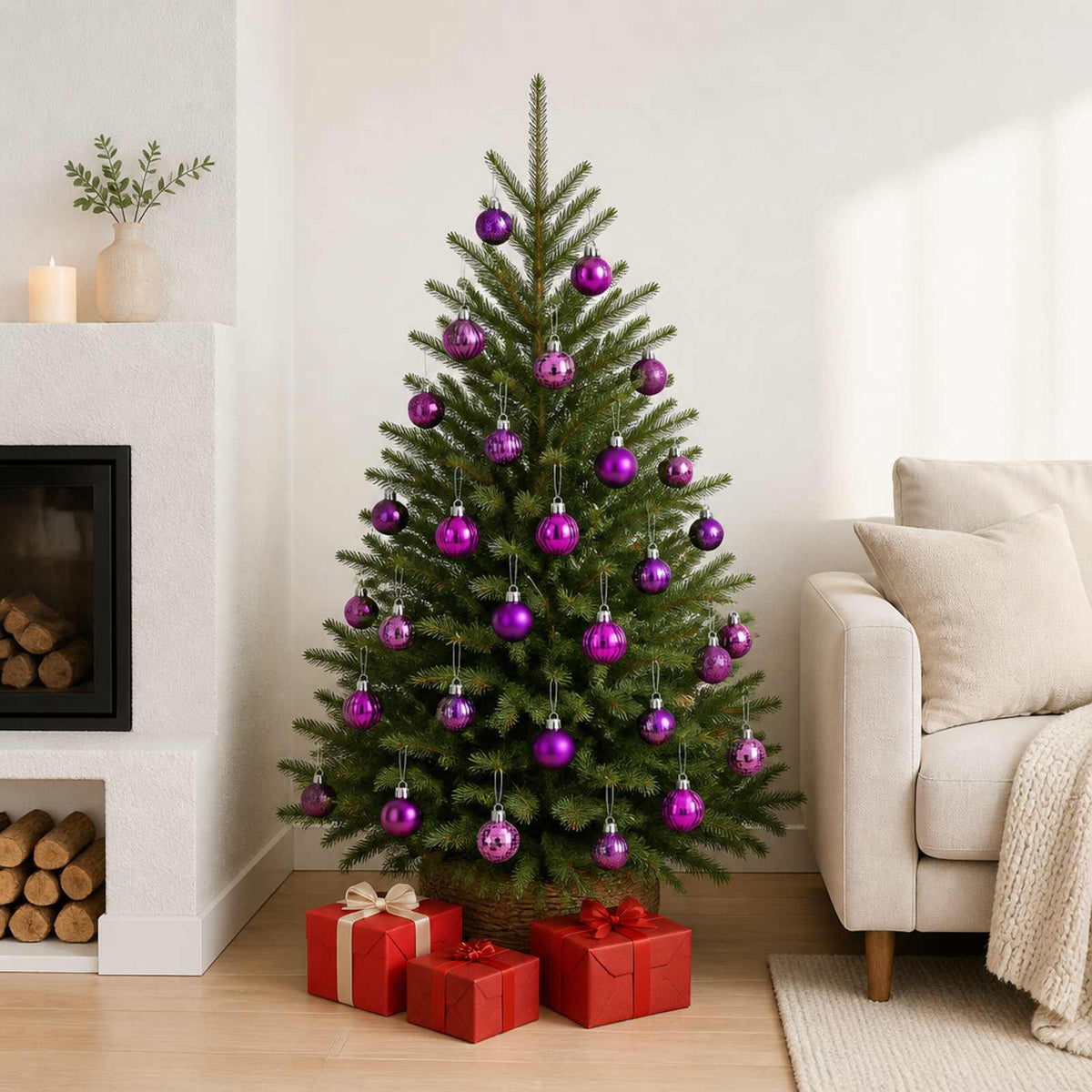 Kalėdų kamuoliukų rinkinys 150 vnt. Alyvos 3 cm Polystirenas