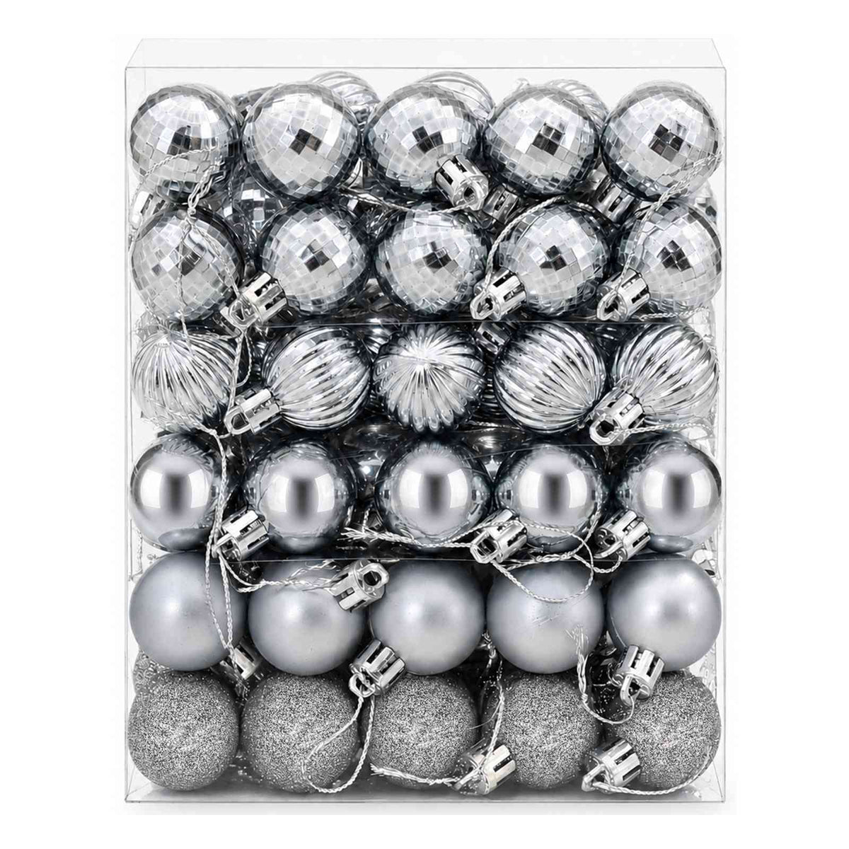 Kalėdų kamuoliukų rinkinys 150 vnt. Pilka 3 cm Polystirenas