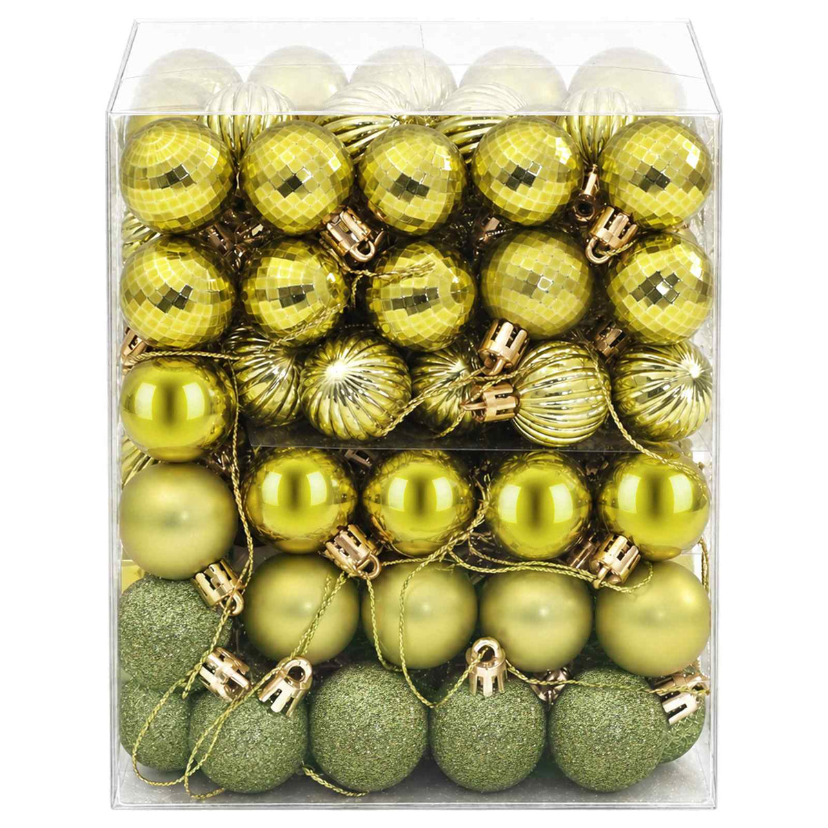 Kalėdų kamuoliukų rinkinys 150 vnt. Šviesiai žalia 3 cm