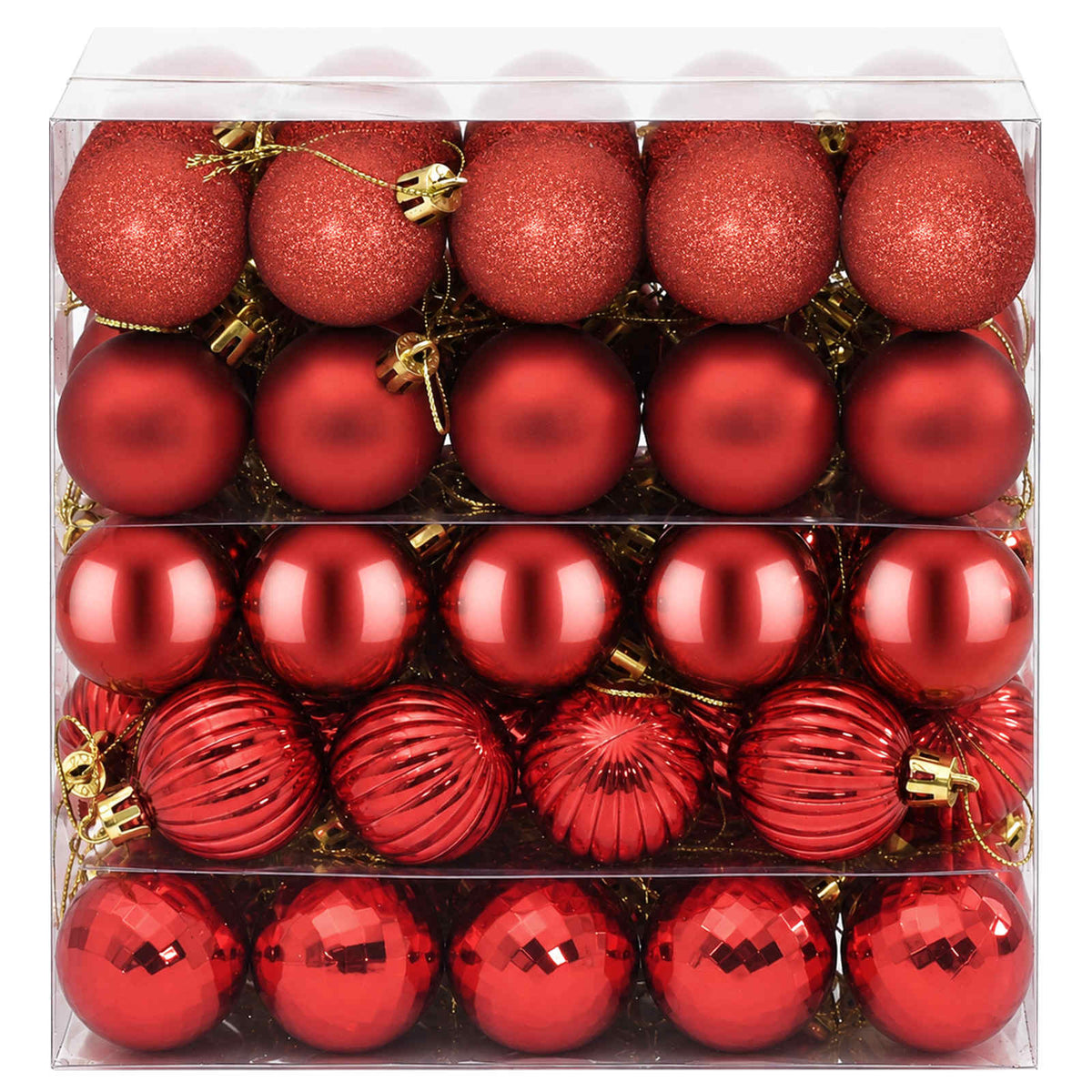 Kalėdų kamuoliukų rinkinys 100 vnt. Raudona 4 cm Polystirenas