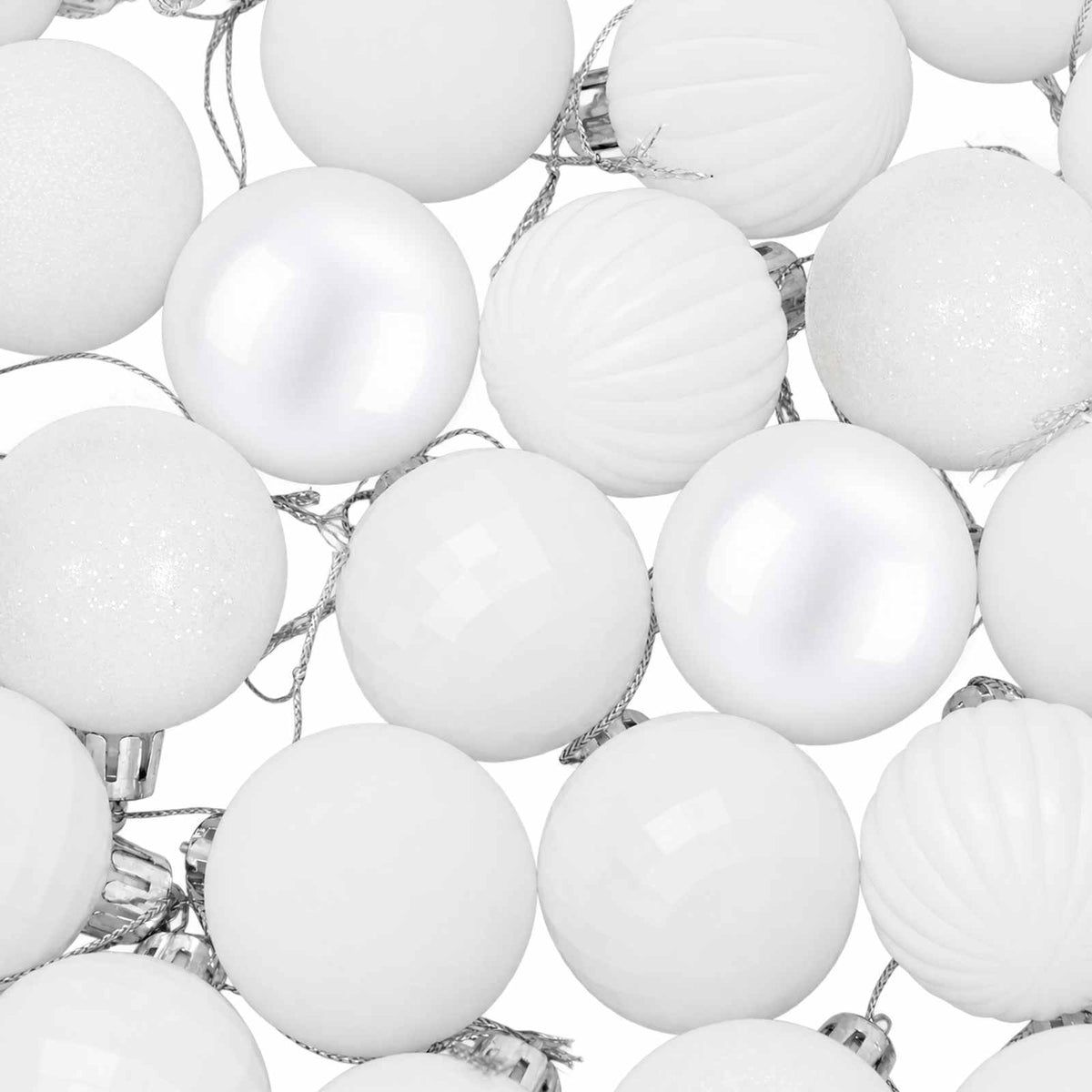 Kalėdų kamuoliukų rinkinys 100 vnt. Balta 4 cm Polystirenas
