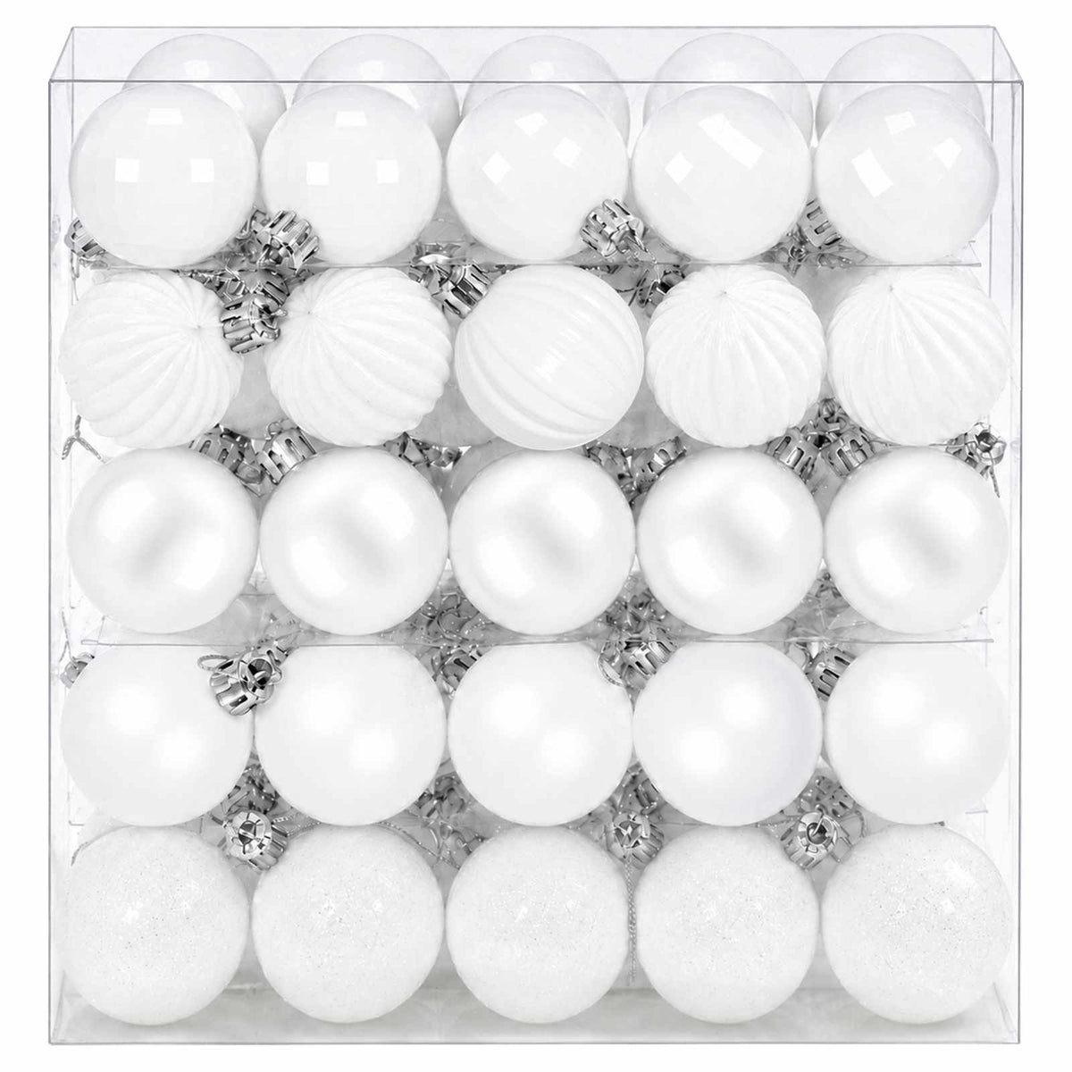 Kalėdų kamuoliukų rinkinys 100 vnt. Balta 4 cm Polystirenas