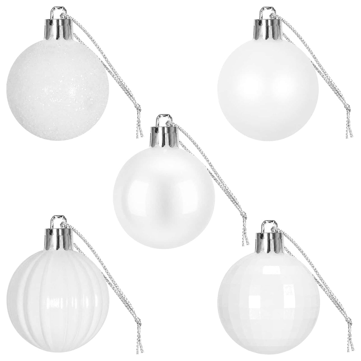 Kalėdų kamuoliukų rinkinys 100 vnt. Balta 4 cm Polystirenas