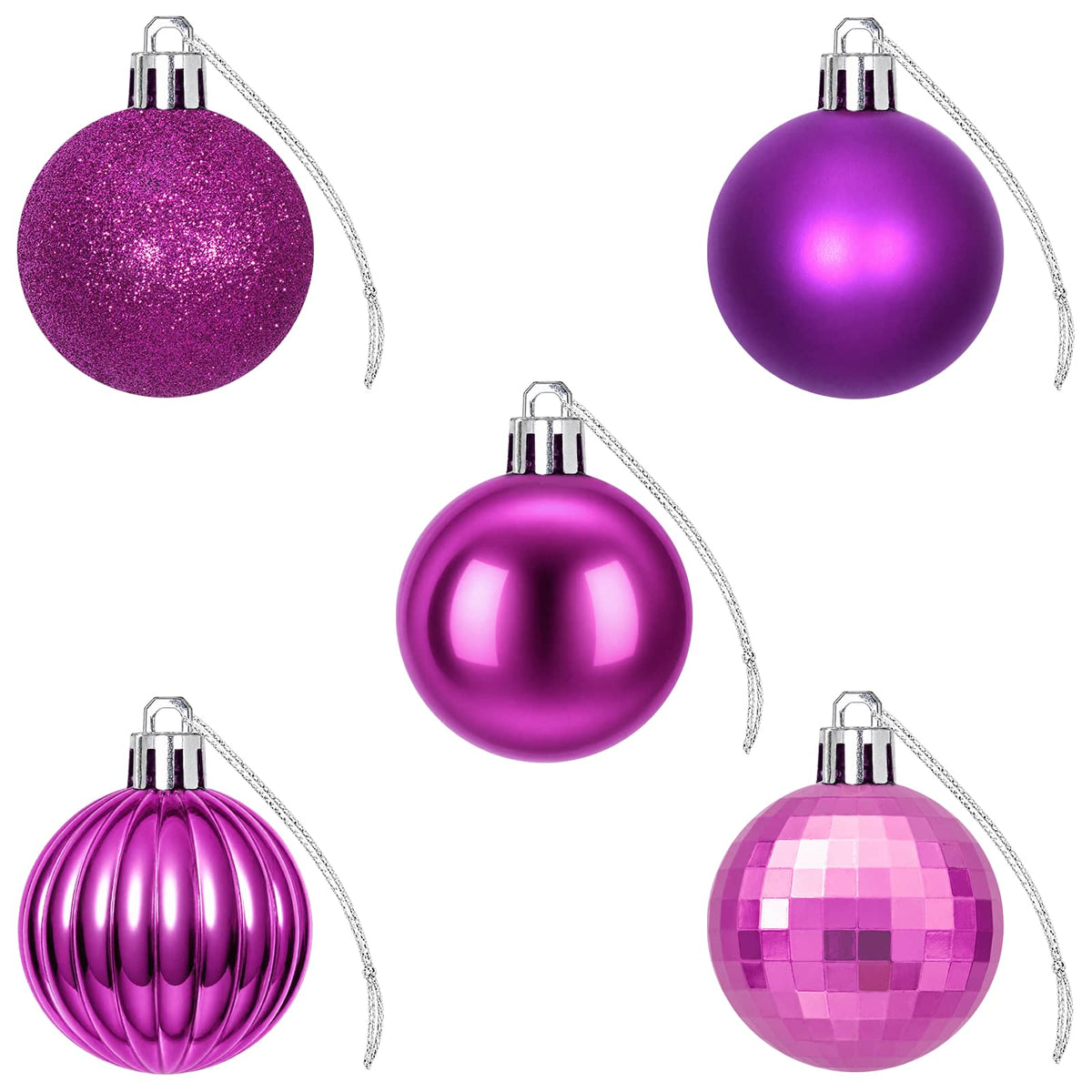 Kalėdų kamuoliukų rinkinys 100 vnt. Alyvos 4 cm Polystirenas