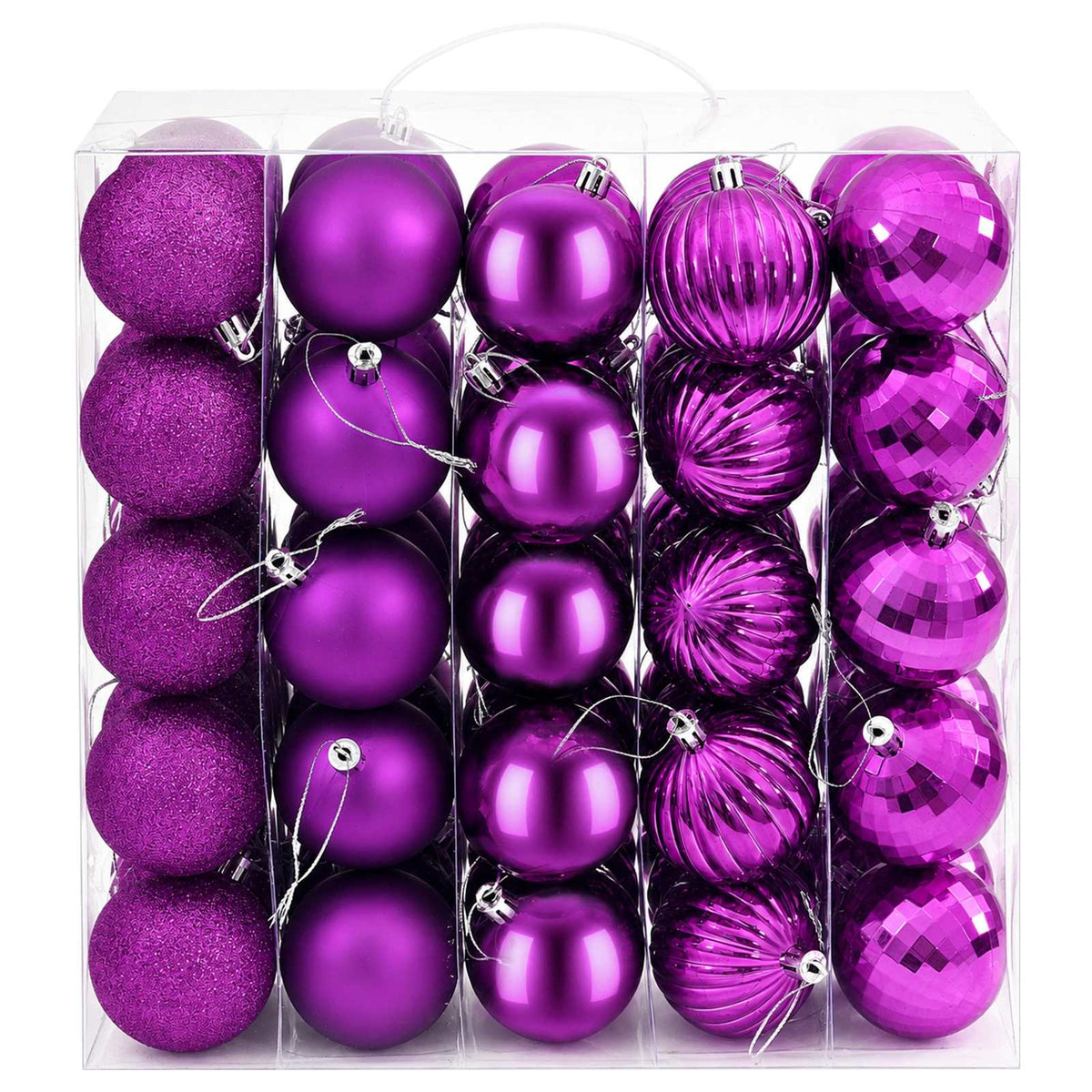 Kalėdų kamuoliukų rinkinys 75 vnt. Alyvos 6 cm Polystirenas