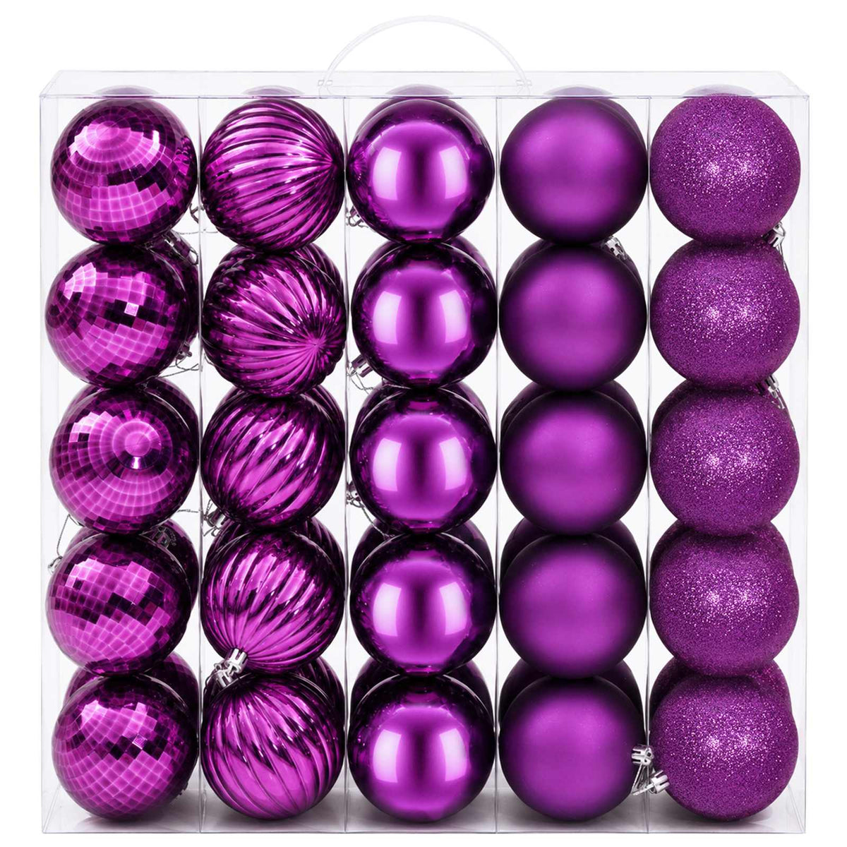 Kalėdų kamuoliukų rinkinys 50 vnt. Alyvos 8 cm Polystirenas