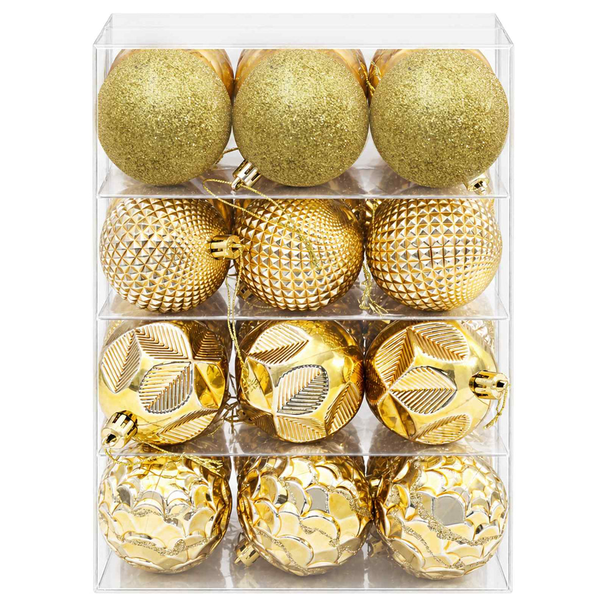Kalėdų kamuoliukų rinkinys 36 vnt. Auksinė 6 cm Polystirenas