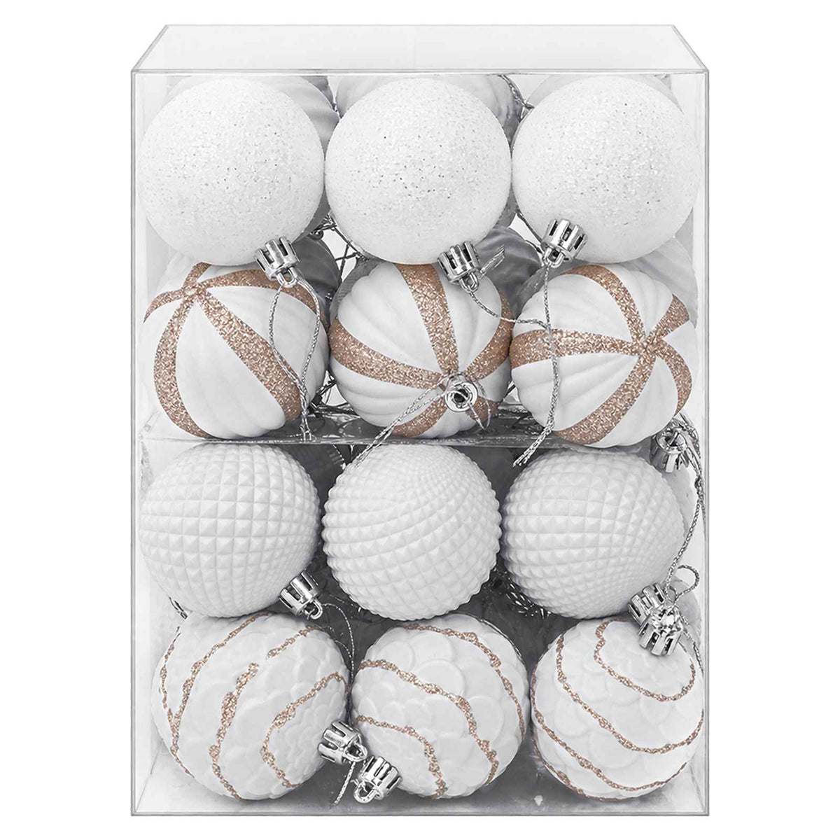 Kalėdų kamuoliukų rinkinys 36 vnt. Balta 6 cm Polystirenas