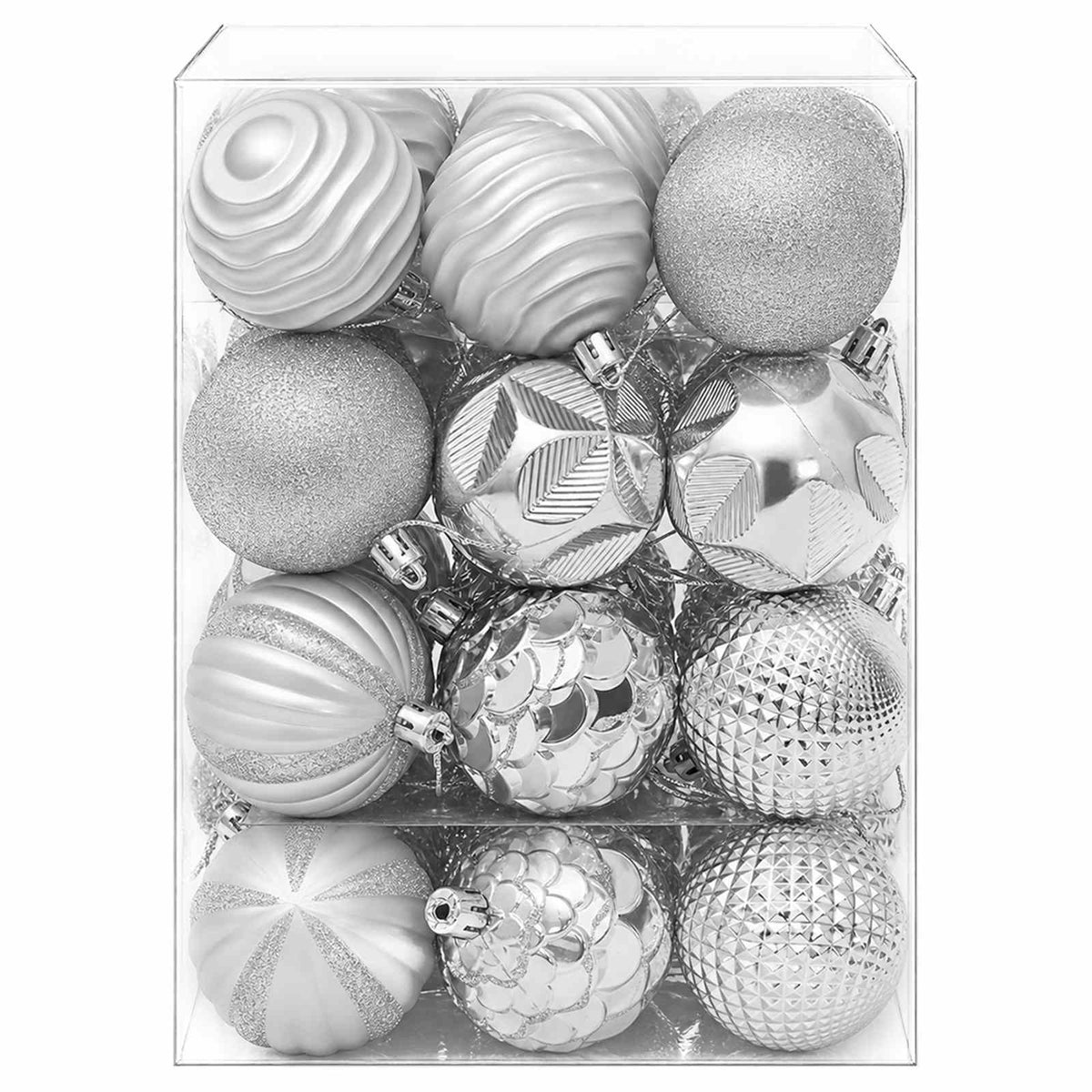 Kalėdų kamuoliukų rinkinys 36 vnt. Sidabrinė 6 cm Polystirenas