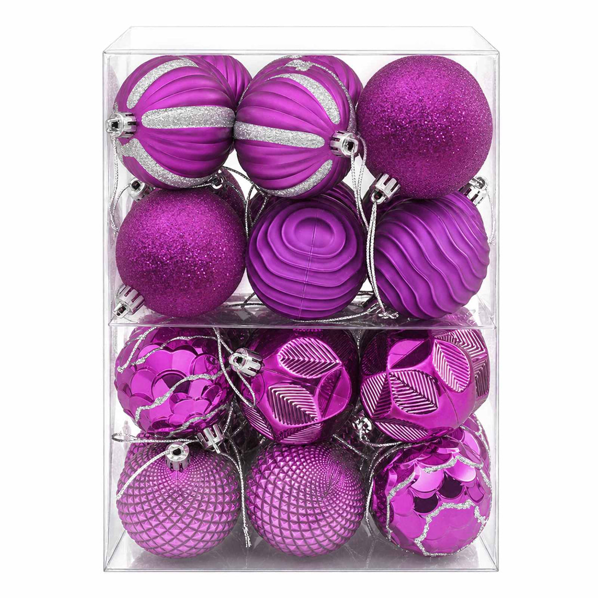 Kalėdų kamuoliukų rinkinys 36 vnt. Alyvos 6 cm Polystirenas