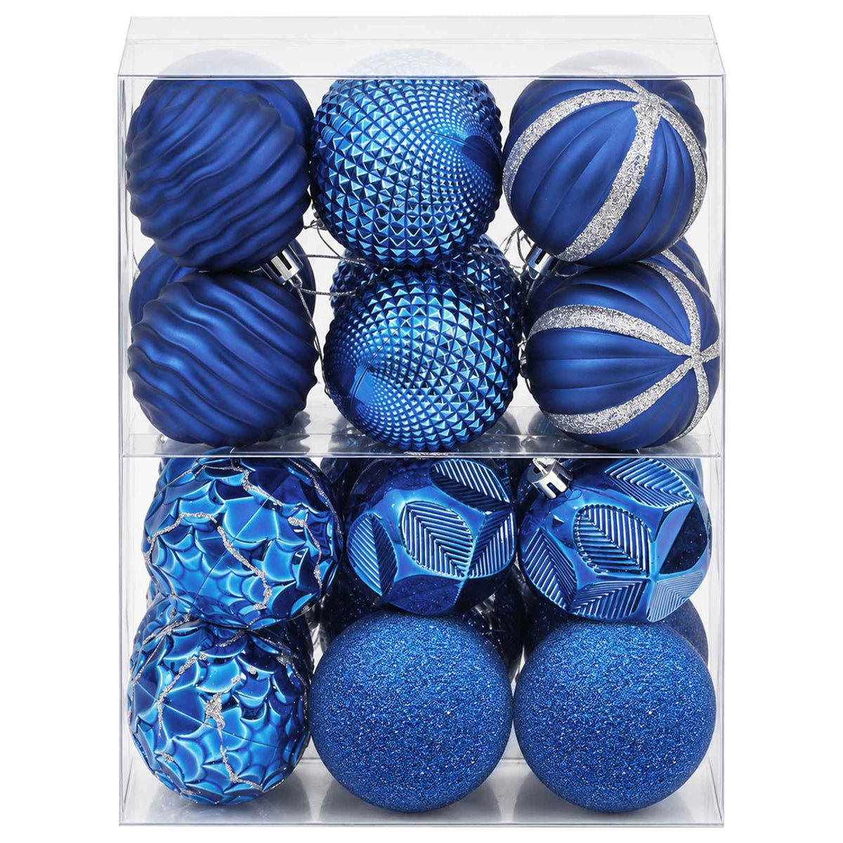 Kalėdų kamuoliukų rinkinys 36 vnt. Mėlyna 6 cm Polystirenas