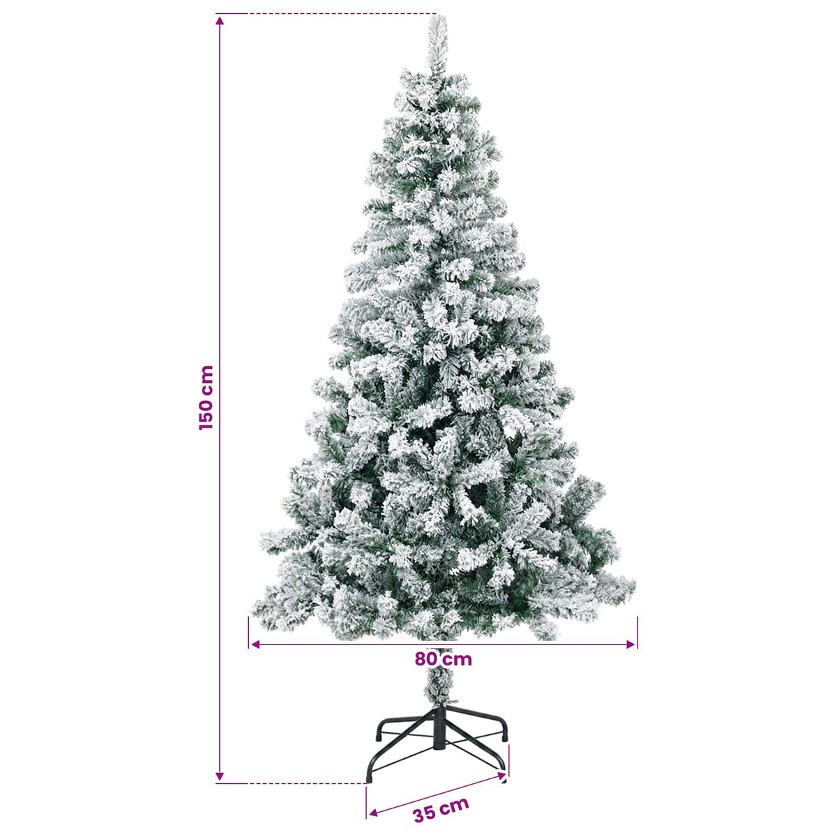 Dirbtinė Kalėdų eglutė 150 cm PVC ir Plienas Žalia ir balta