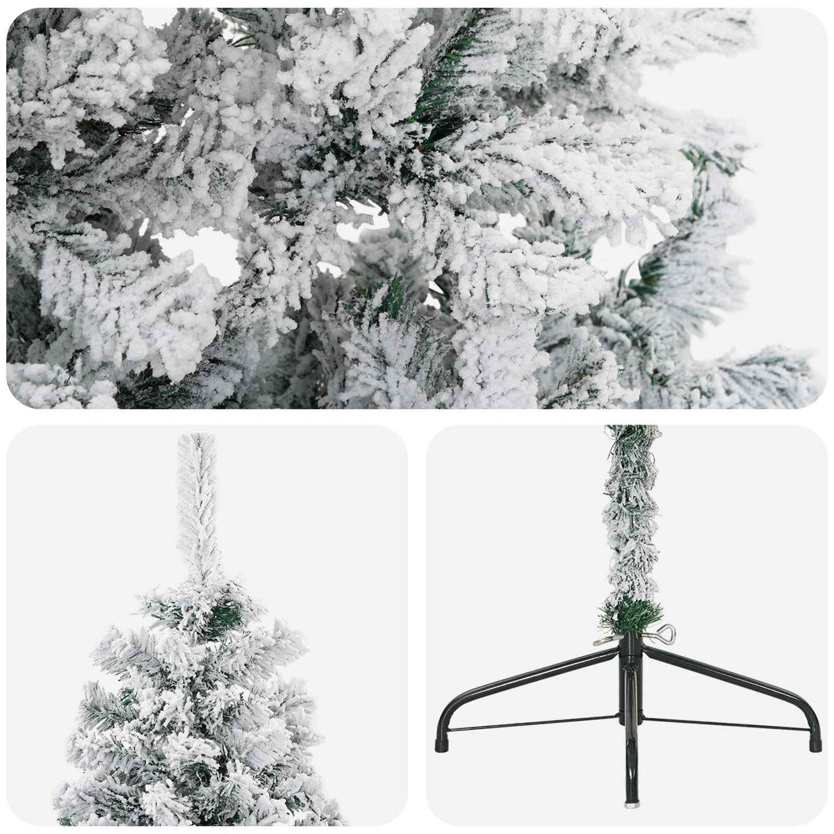Dirbtinė Kalėdų eglutė 150 cm PVC ir Plienas Žalia ir balta