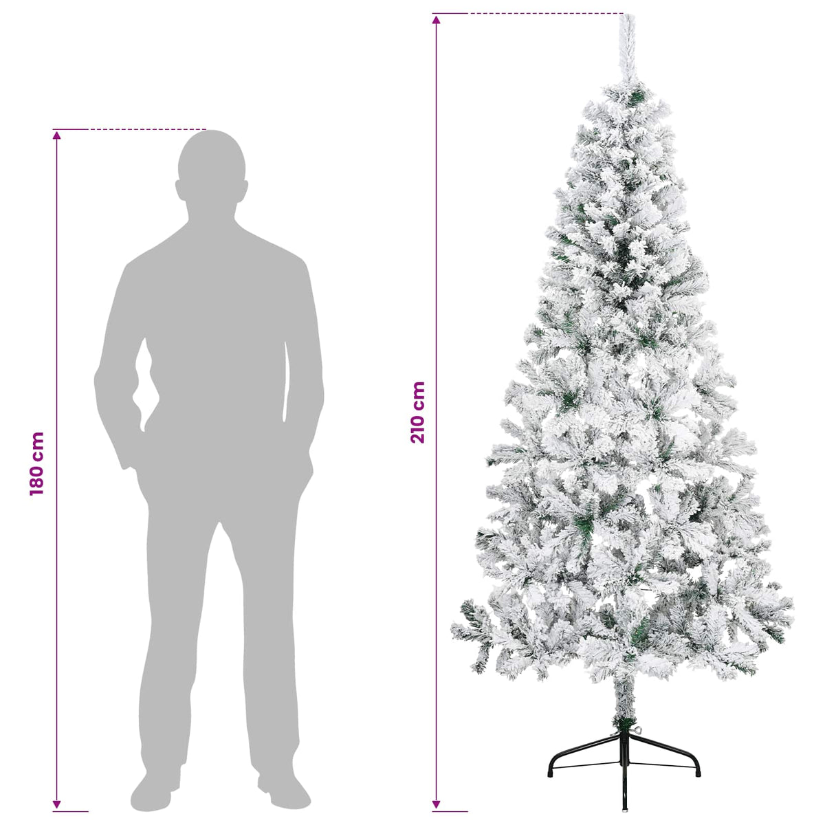 Dirbtinė Kalėdų eglutė 210 cm PVC ir Plienas Žalia ir balta