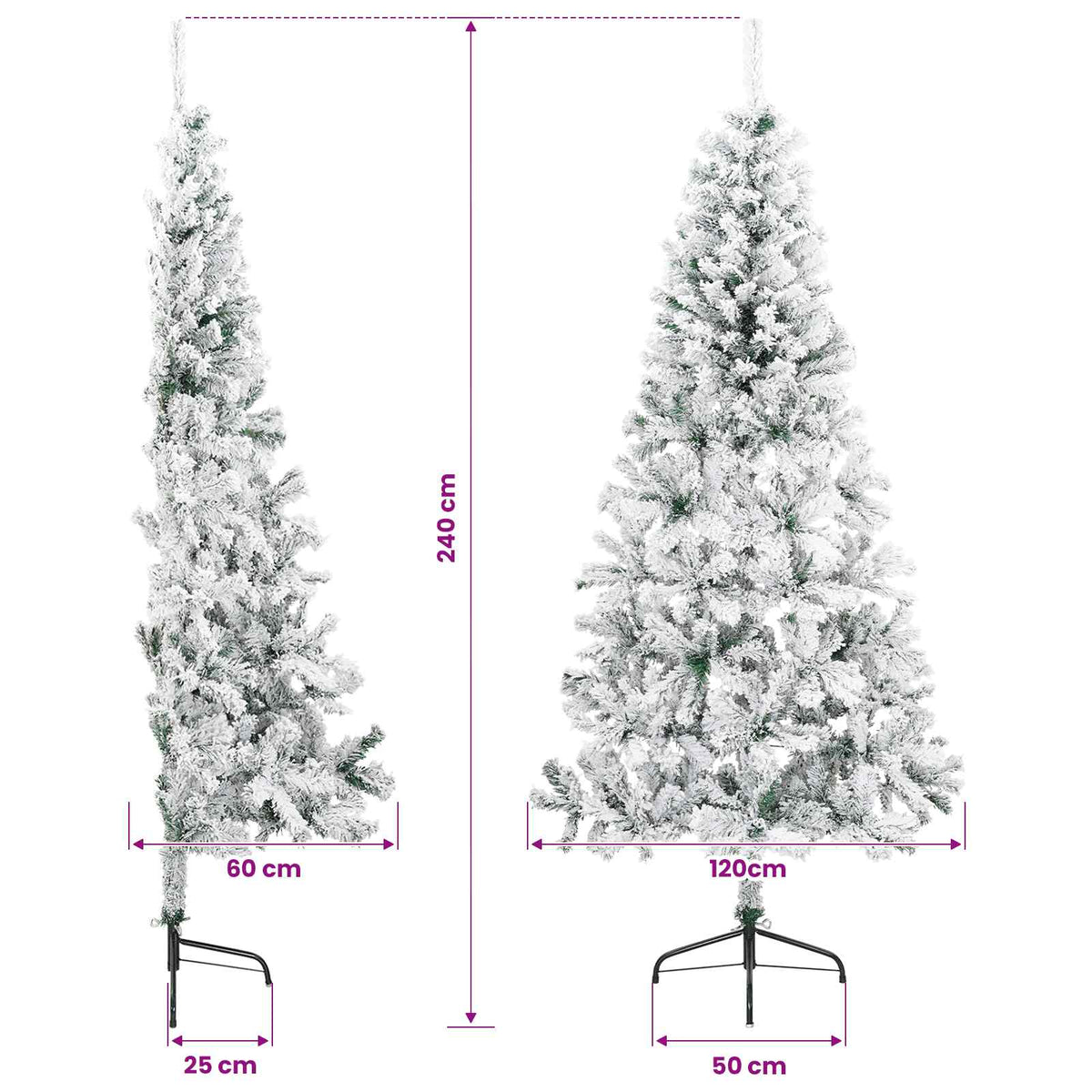 Dirbtinė Kalėdų eglutė 240 cm PVC ir Plienas Žalia ir balta